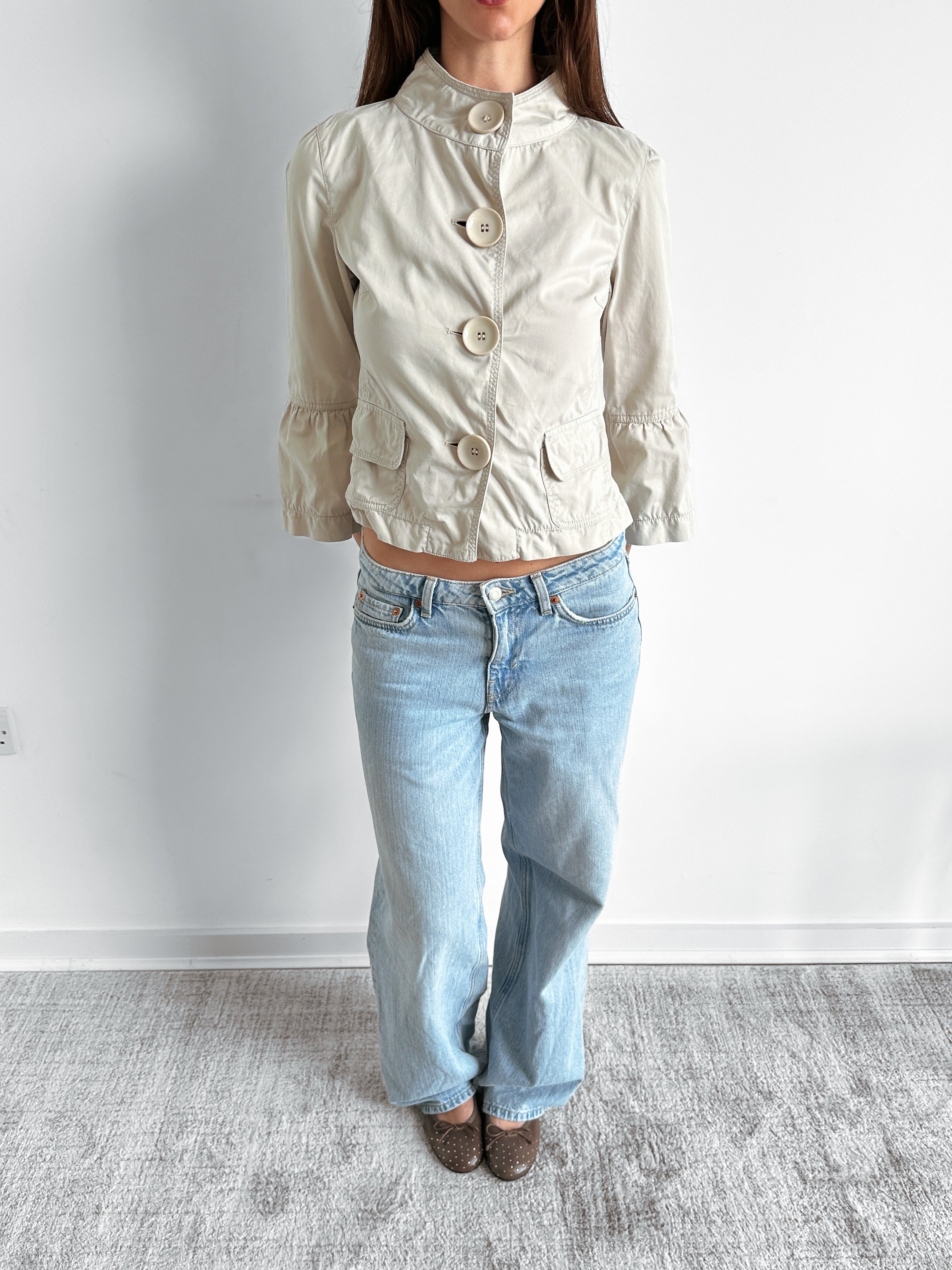 3/4 sleeve pea coat / size s