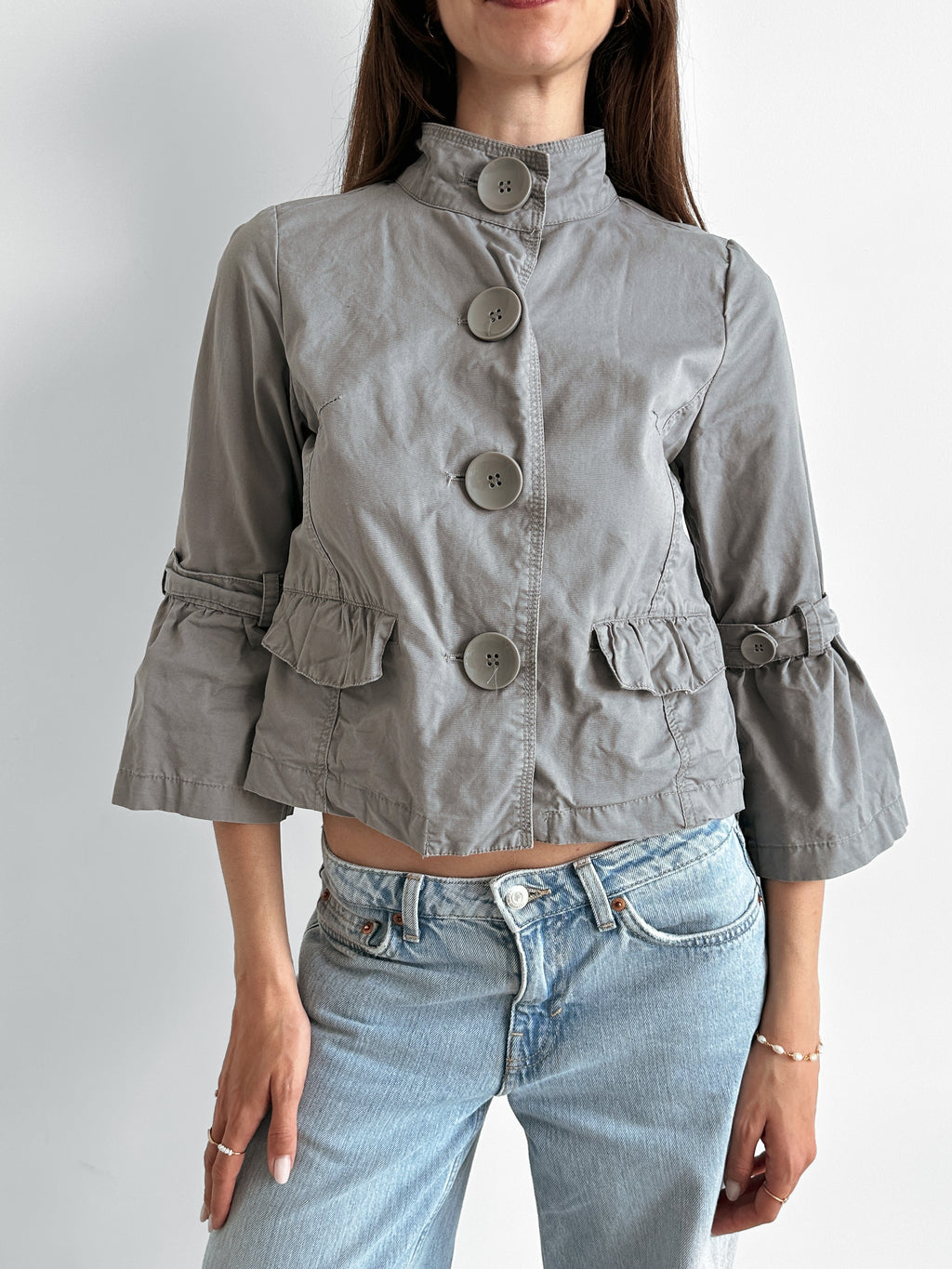 3/4 sleeve pea coat / size s