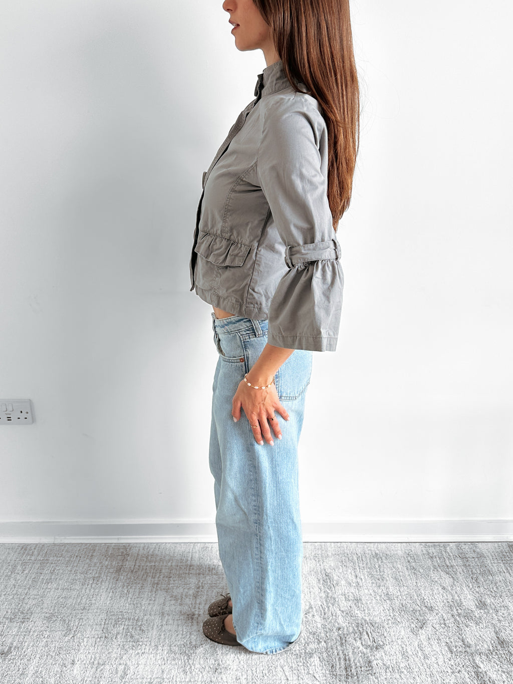 3/4 sleeve pea coat / size s