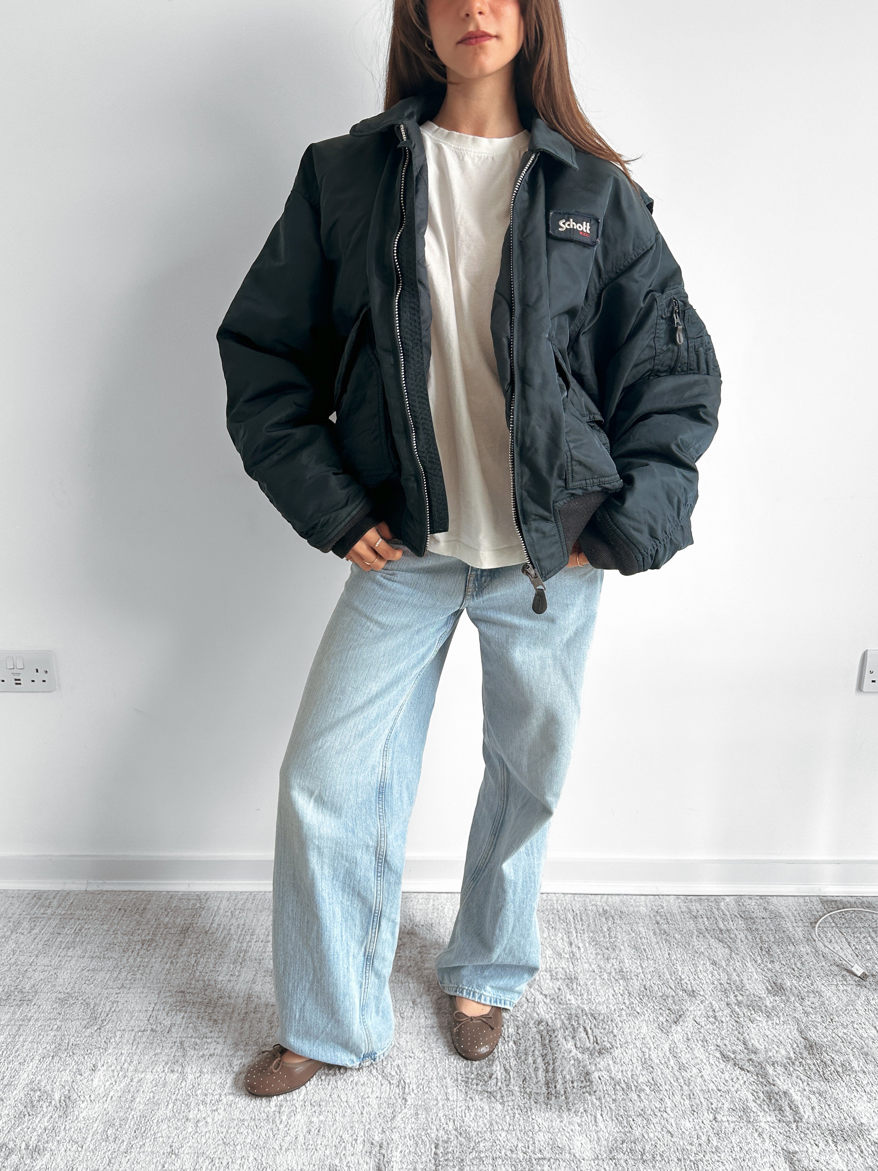 SCHOTT bomber jacket / size l-xl