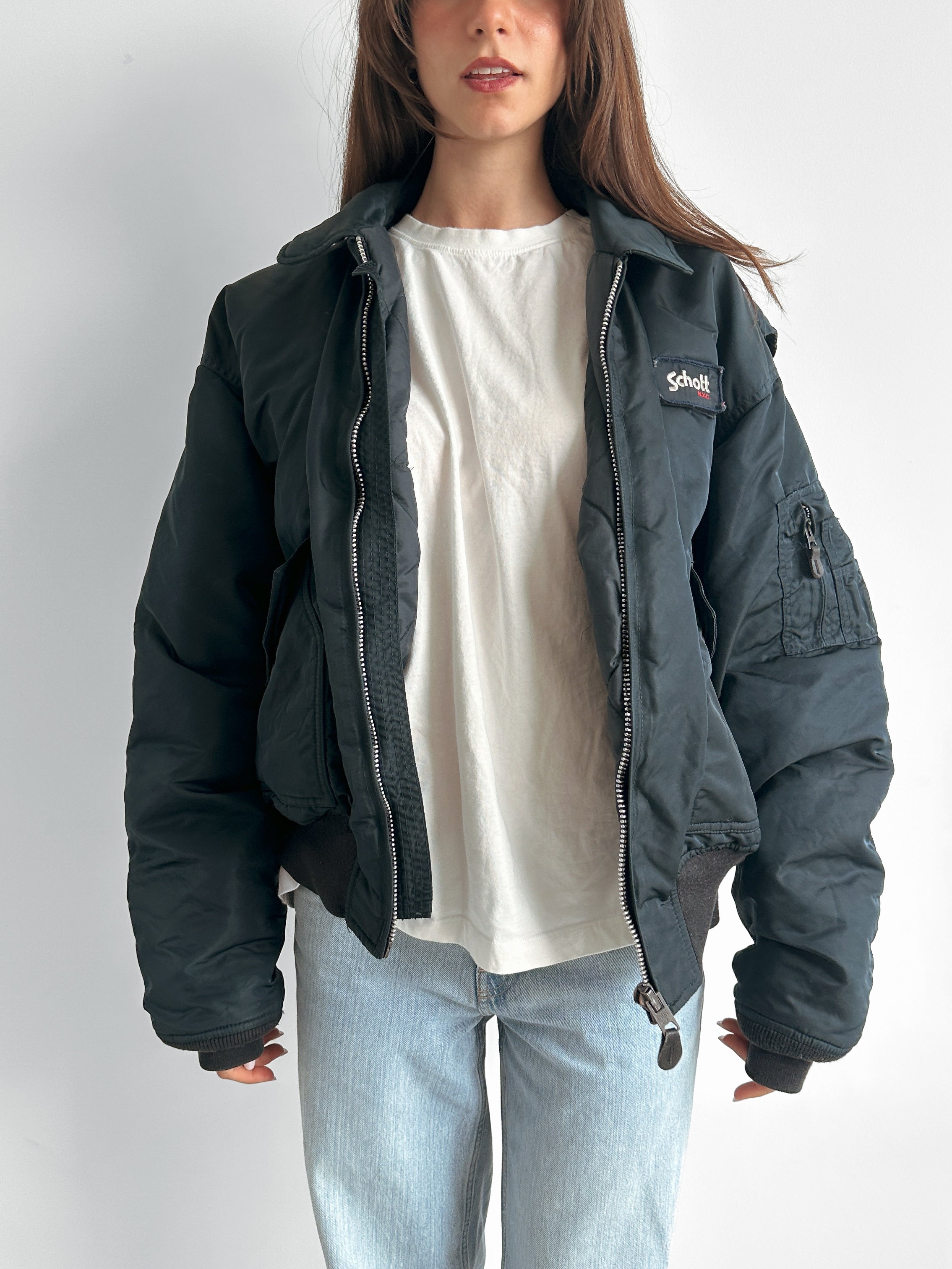 SCHOTT bomber jacket / size l-xl