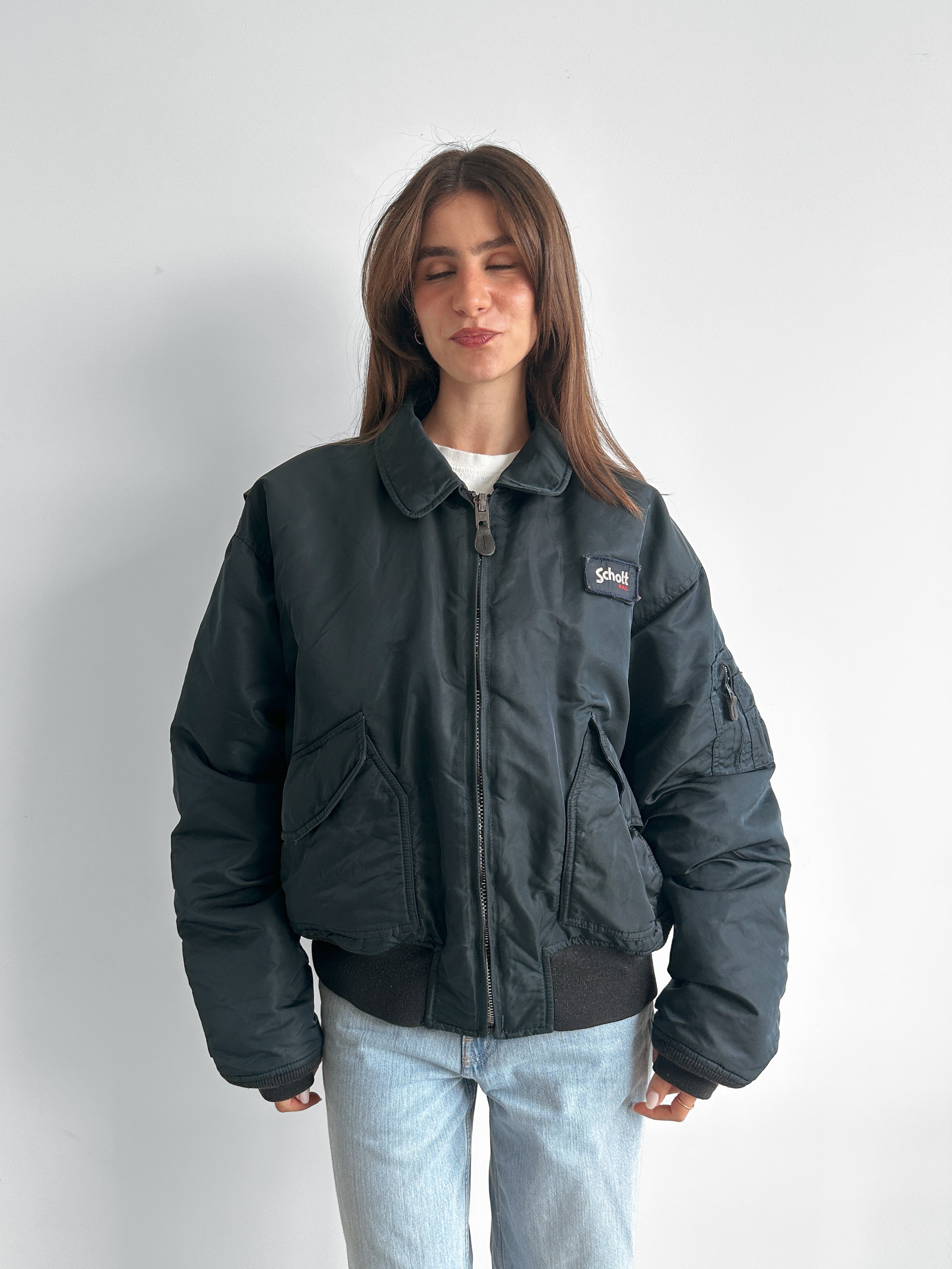 SCHOTT bomber jacket / size l-xl