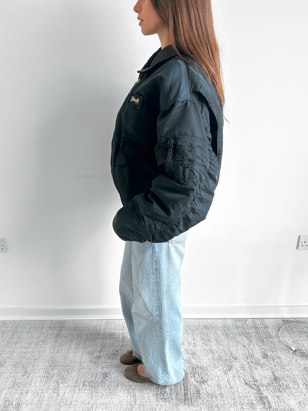 SCHOTT bomber jacket / size l-xl