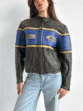 leather moto jacket / size xs-s