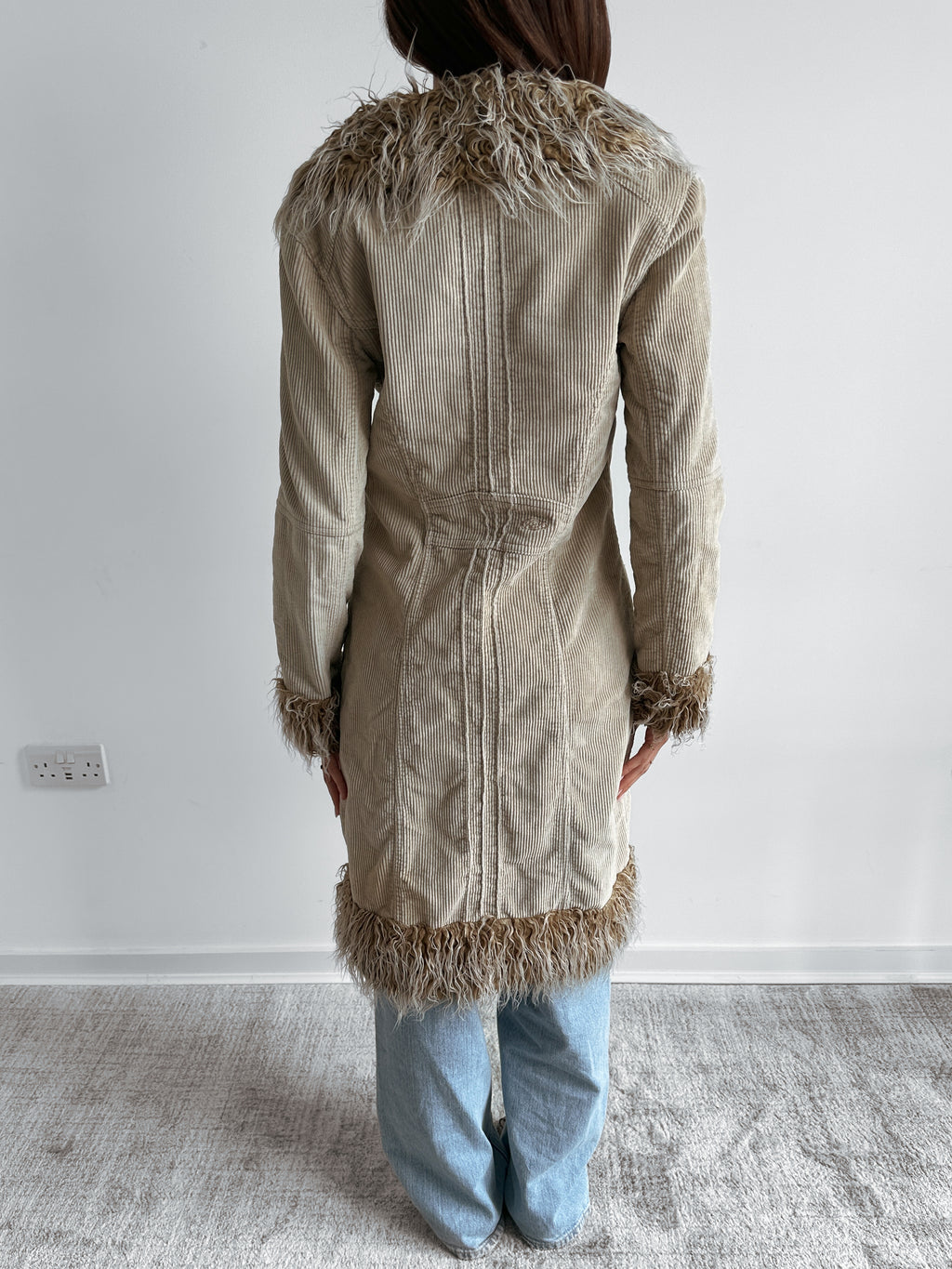 cord afghan coat / size s