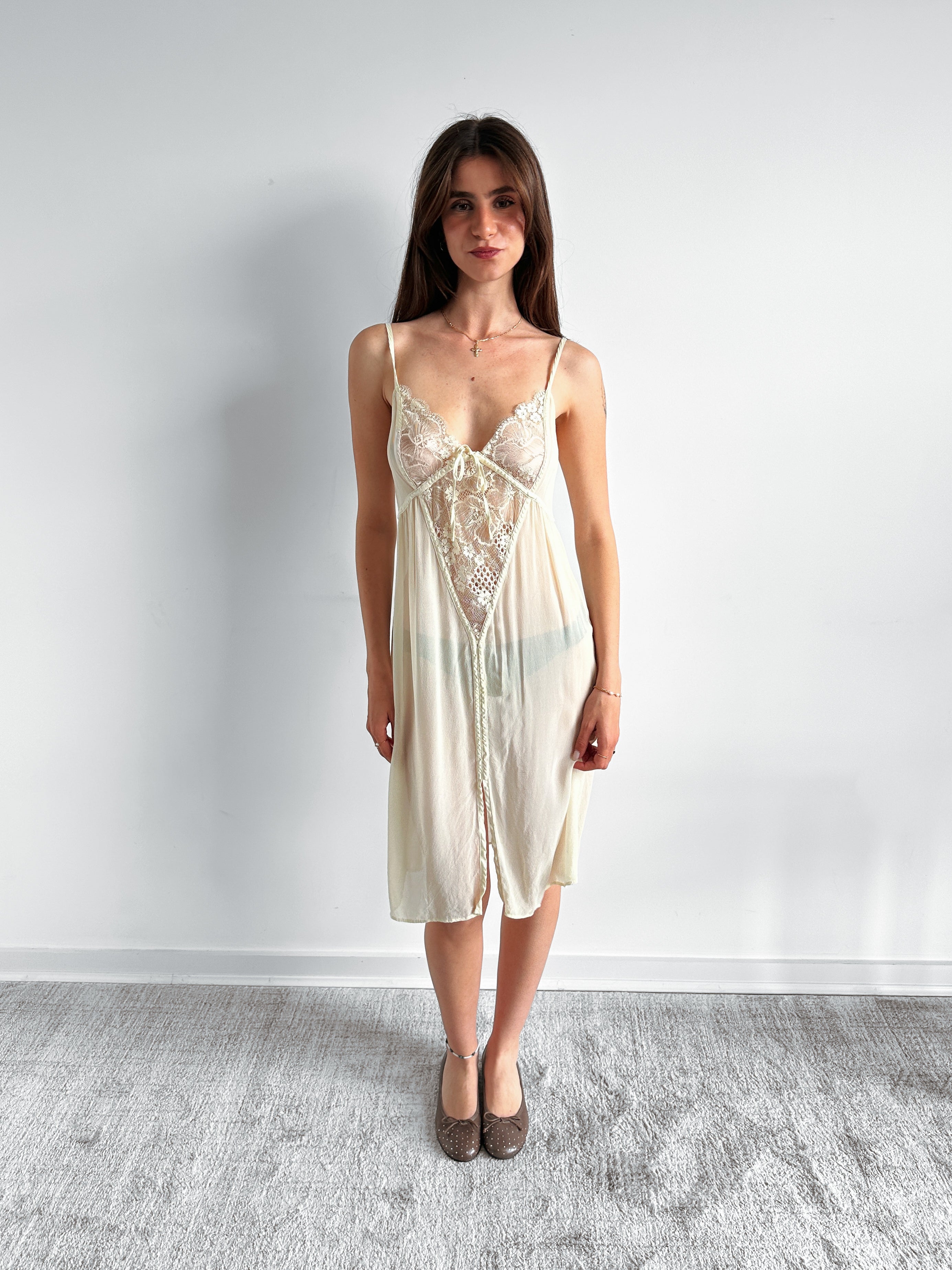 lace slip dress / size s