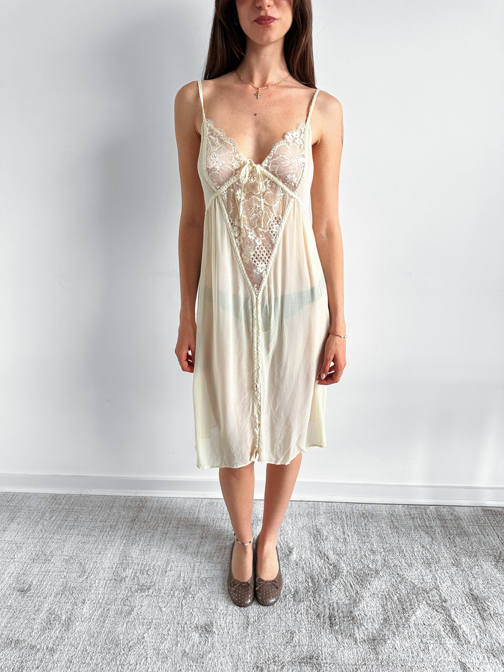 lace slip dress / size s