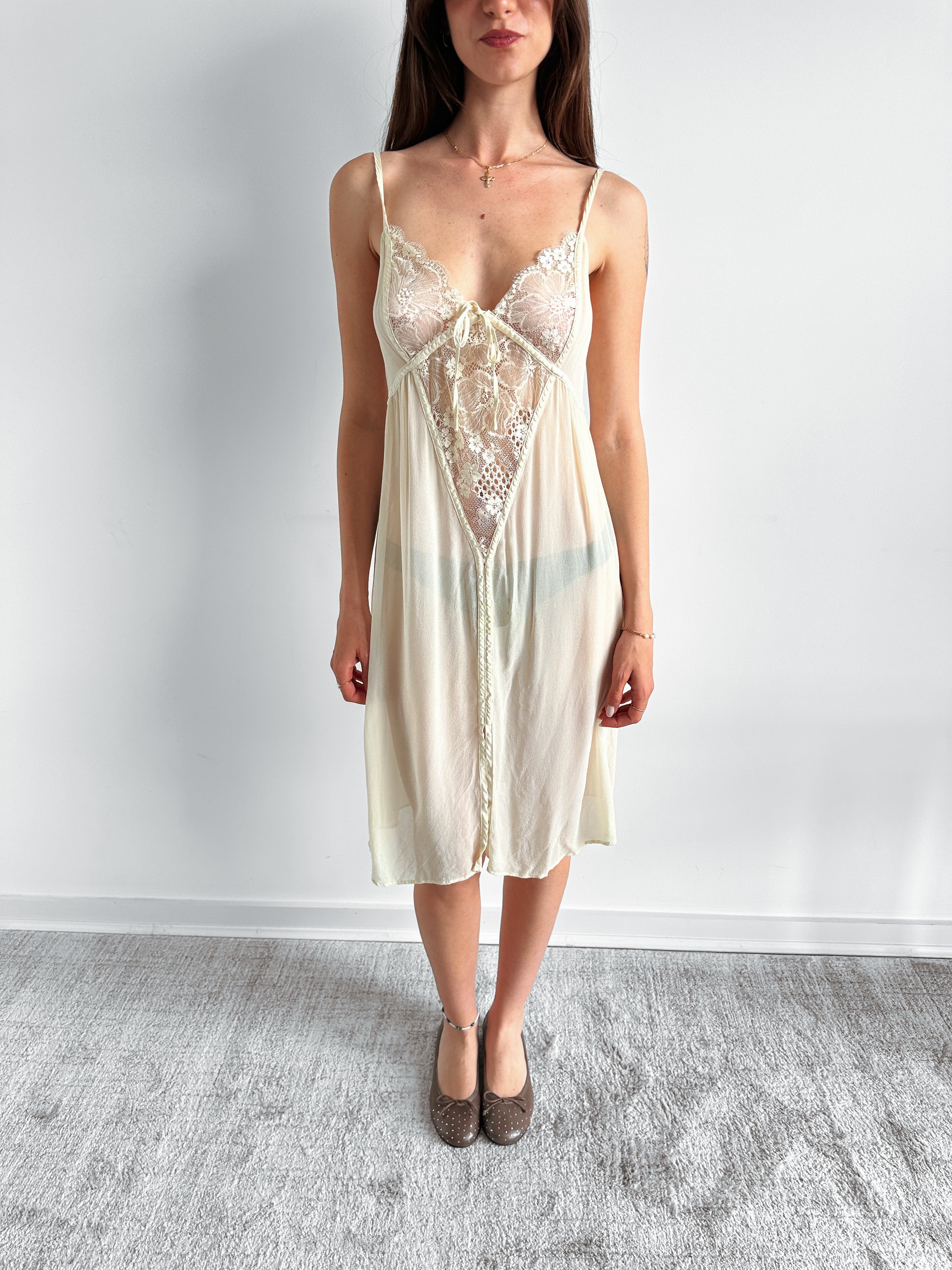 lace slip dress / size s