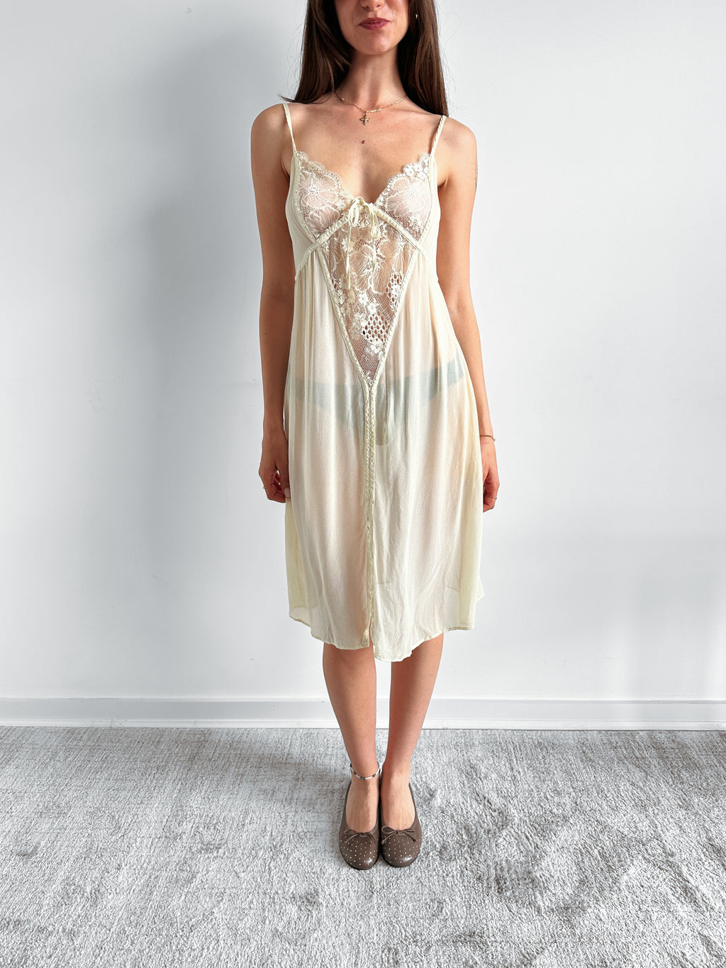 lace slip dress / size s