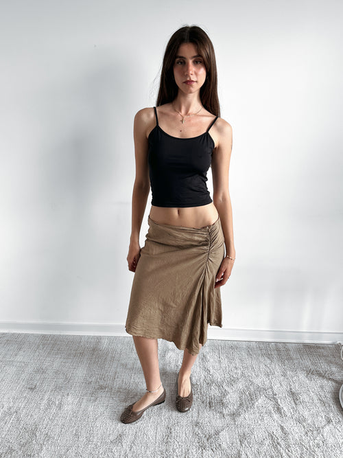 asymmetric brown skirt / size s