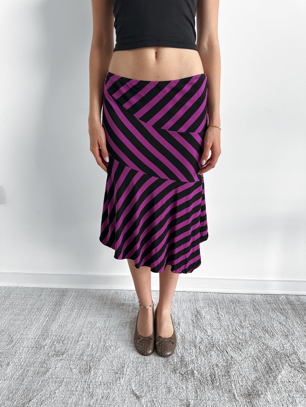 asymmetric stripe skirt / size s-m
