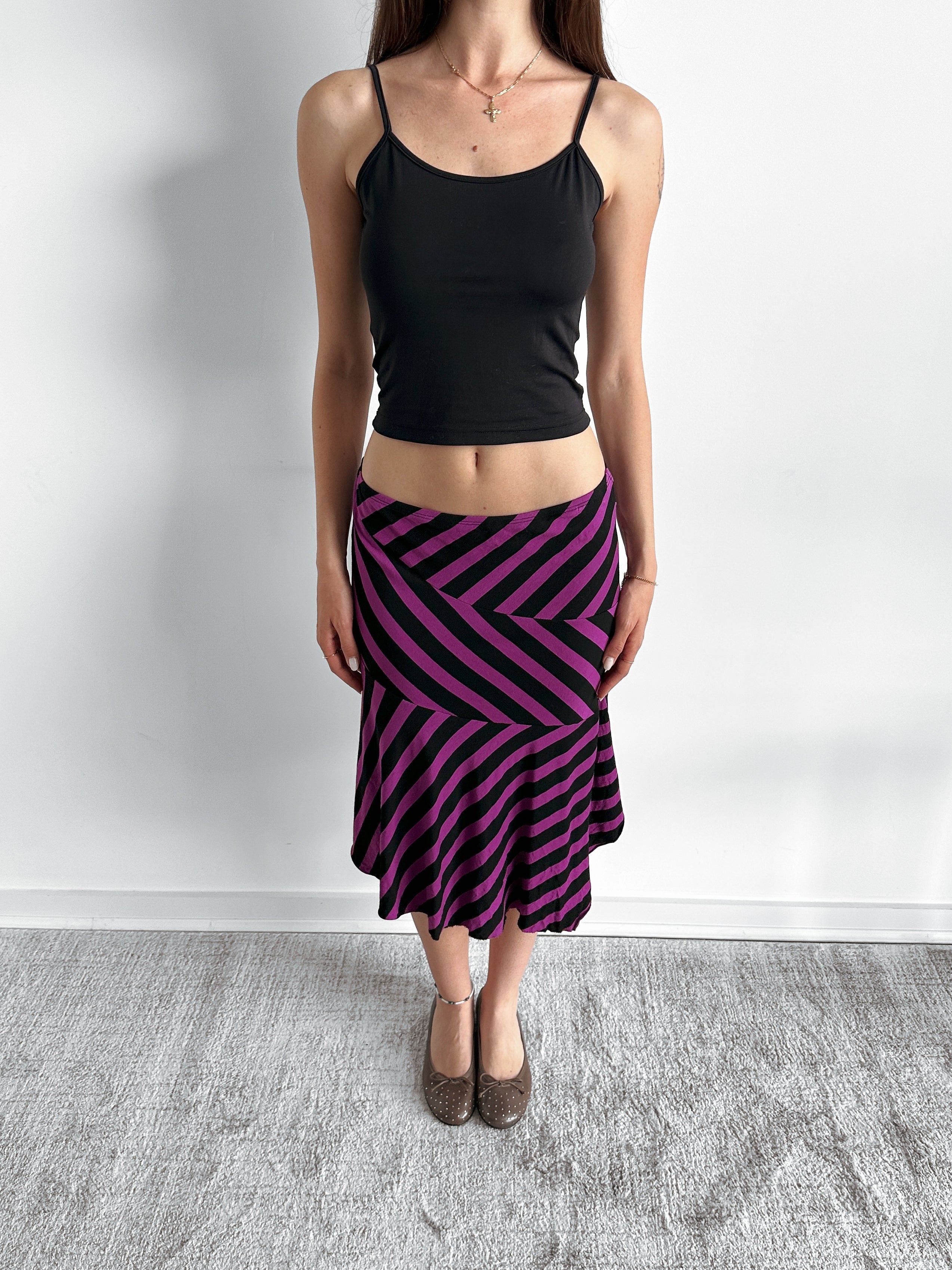 asymmetric stripe skirt / size s-m