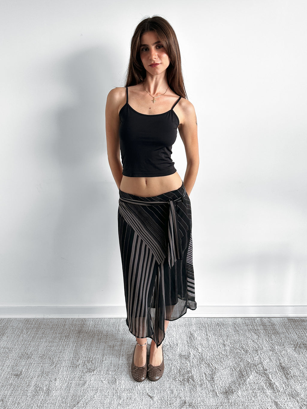 pinstripe skirt / size xs-s
