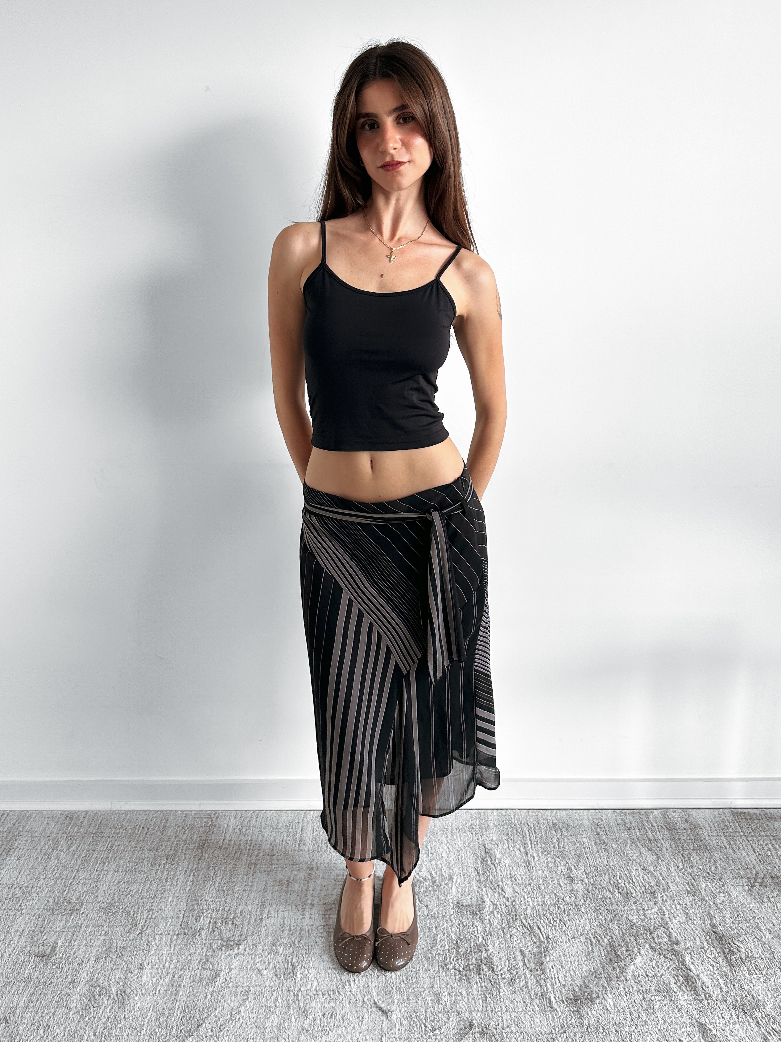 pinstripe skirt / size xs-s