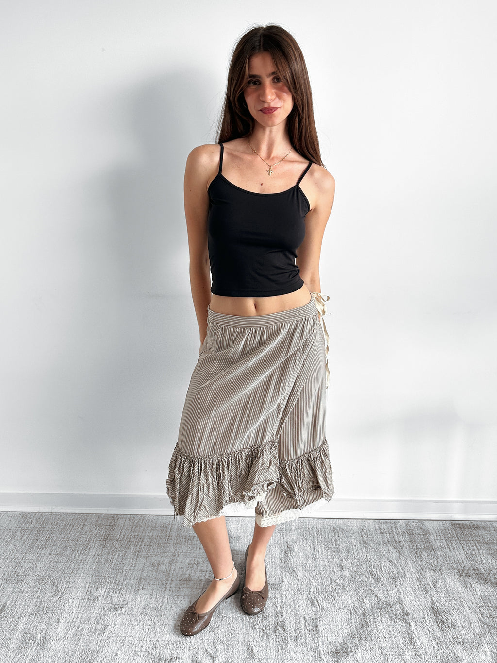stripe wrap skirt / size s