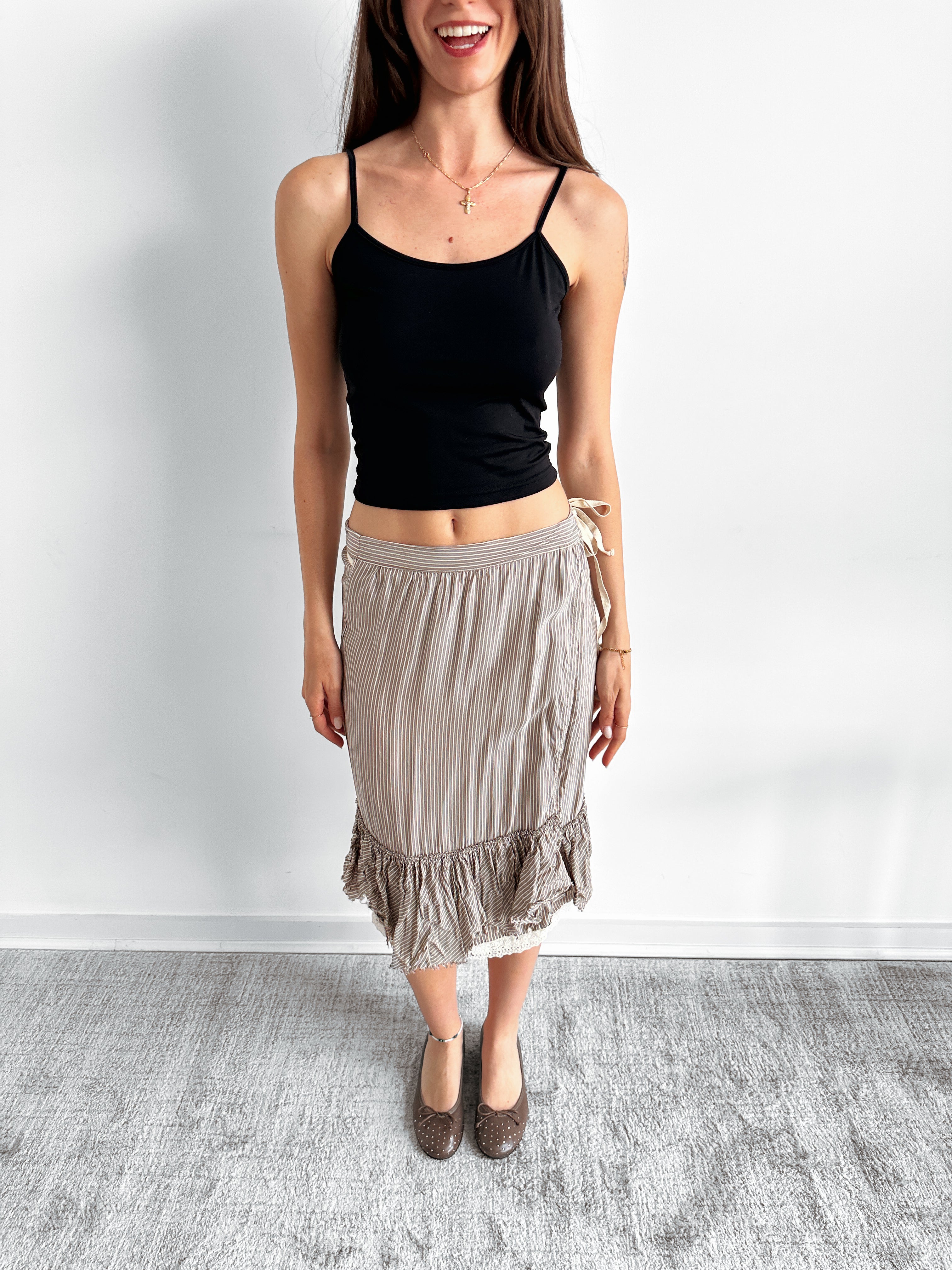 stripe wrap skirt / size s