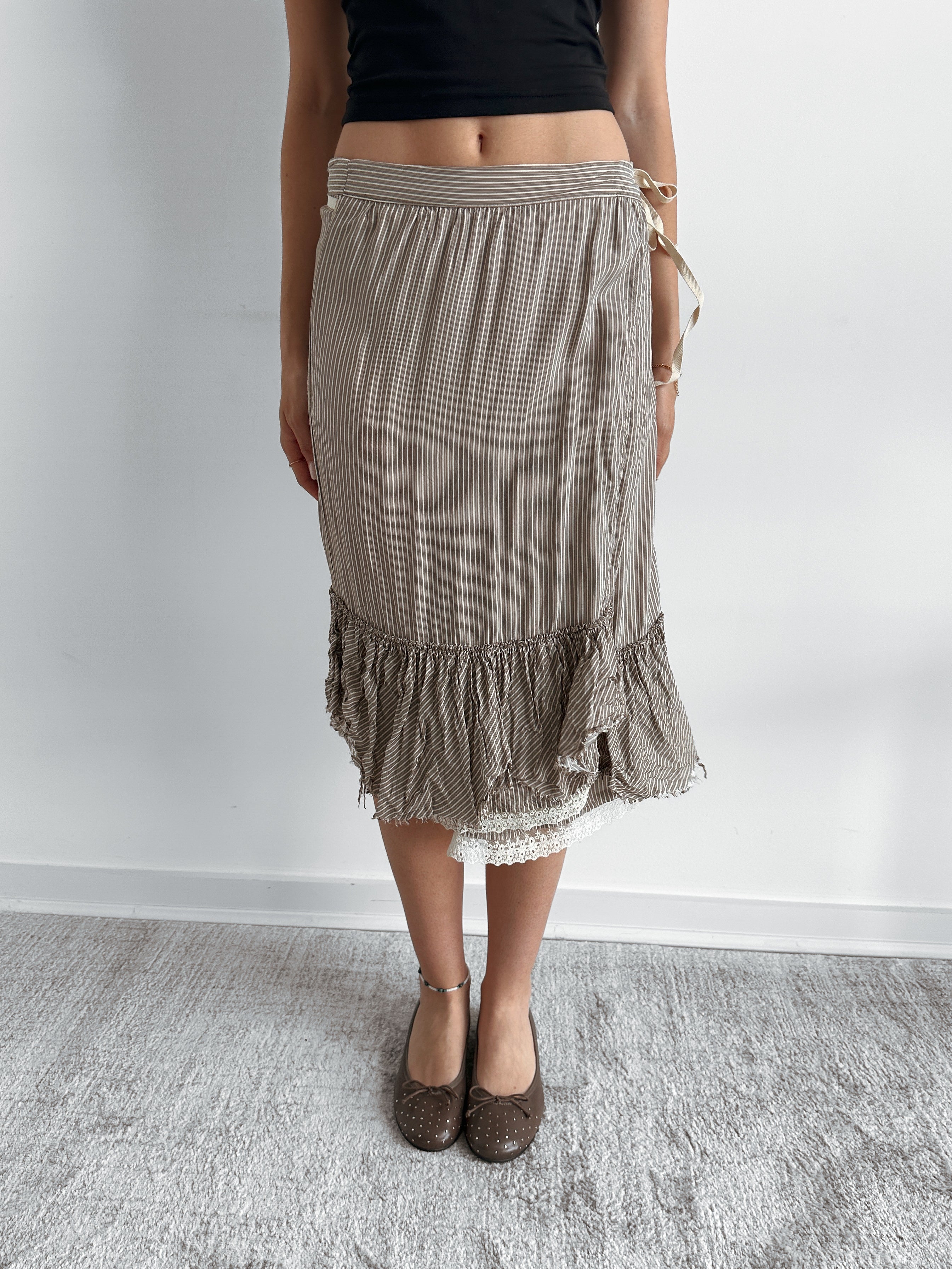 stripe wrap skirt / size s