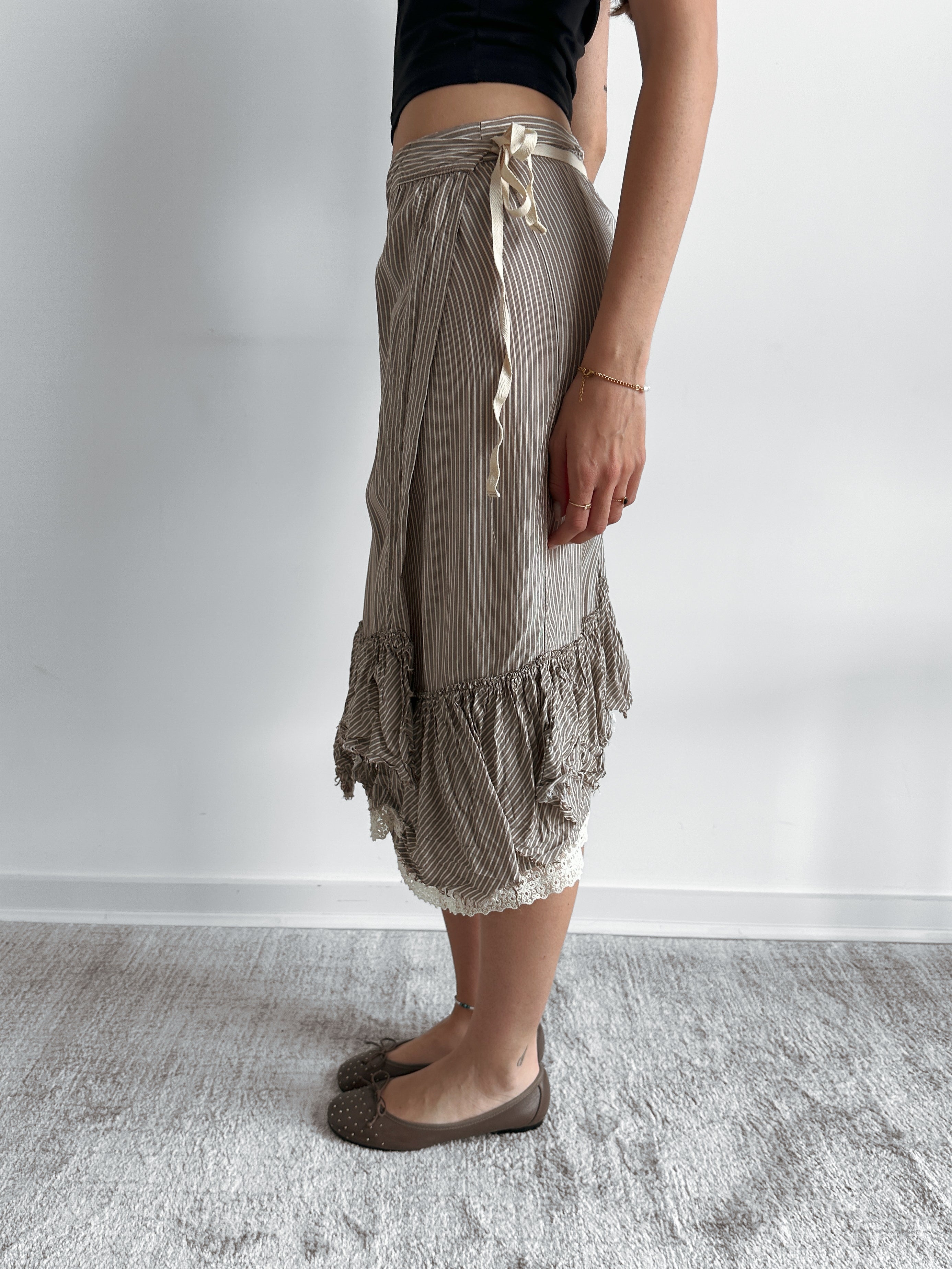 stripe wrap skirt / size s