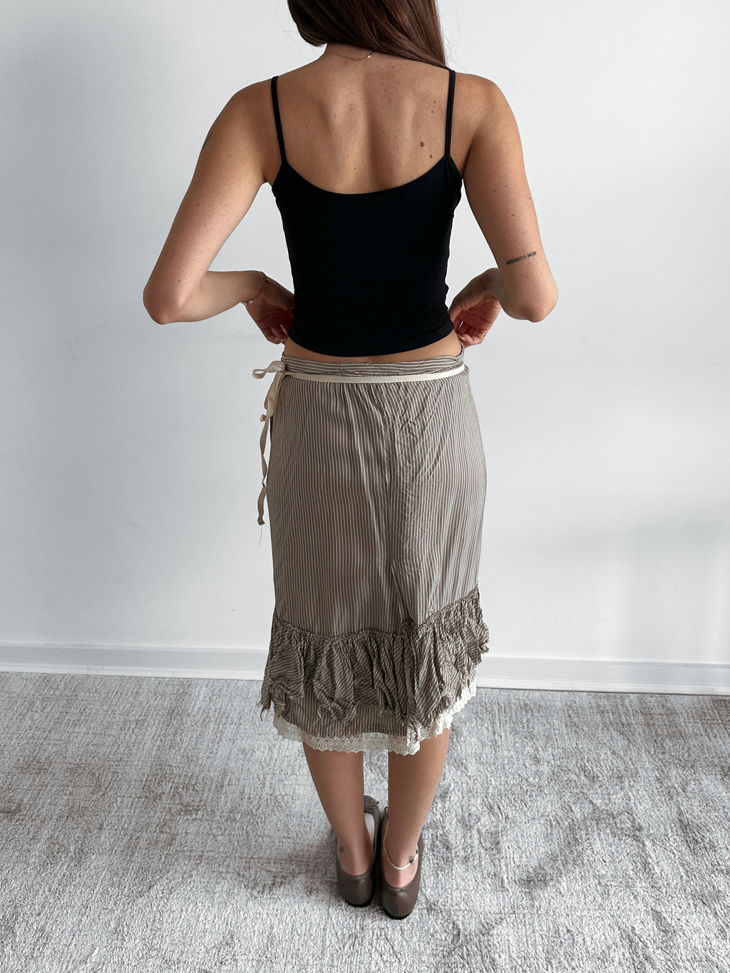 stripe wrap skirt / size s