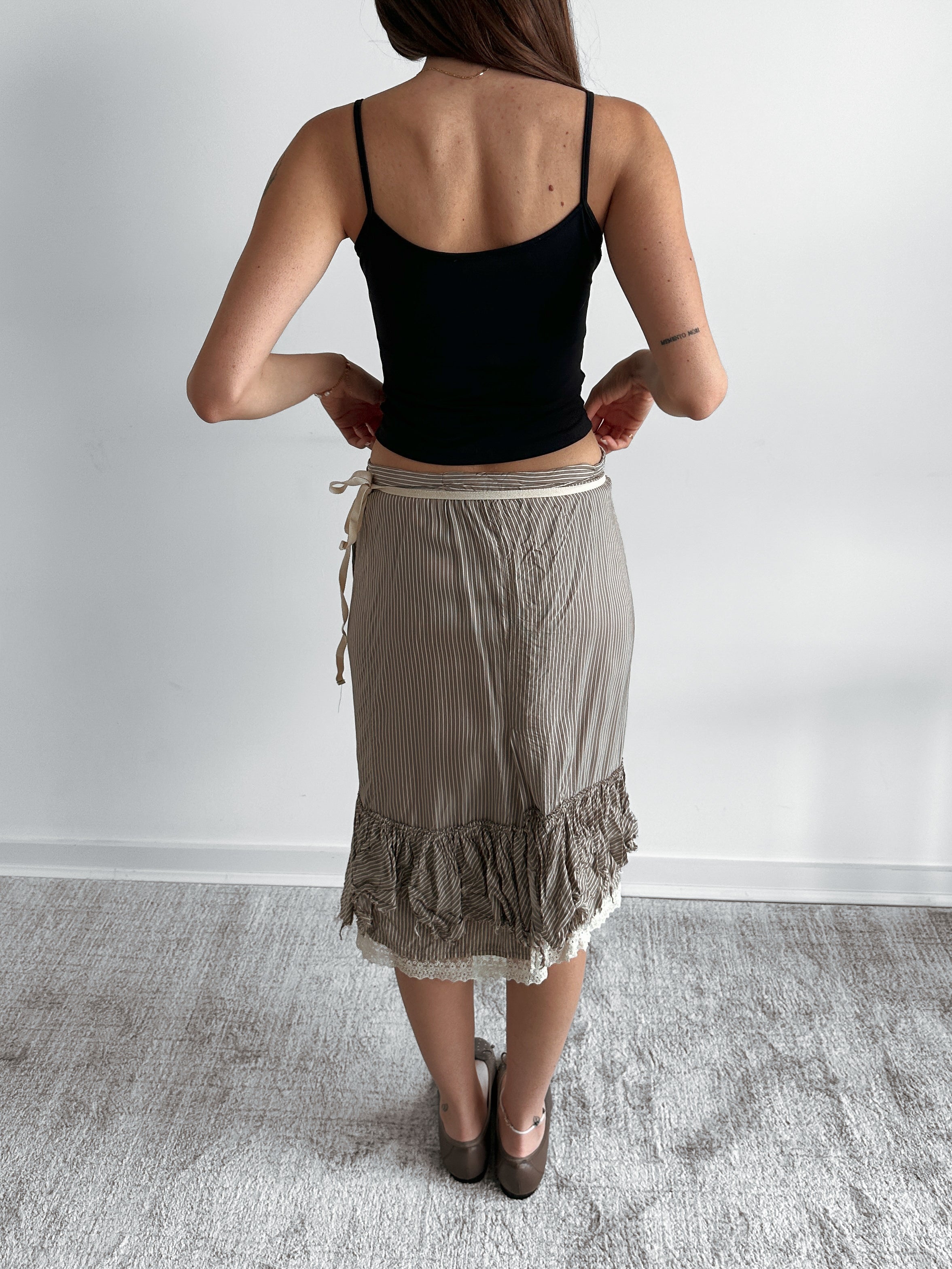 stripe wrap skirt / size s