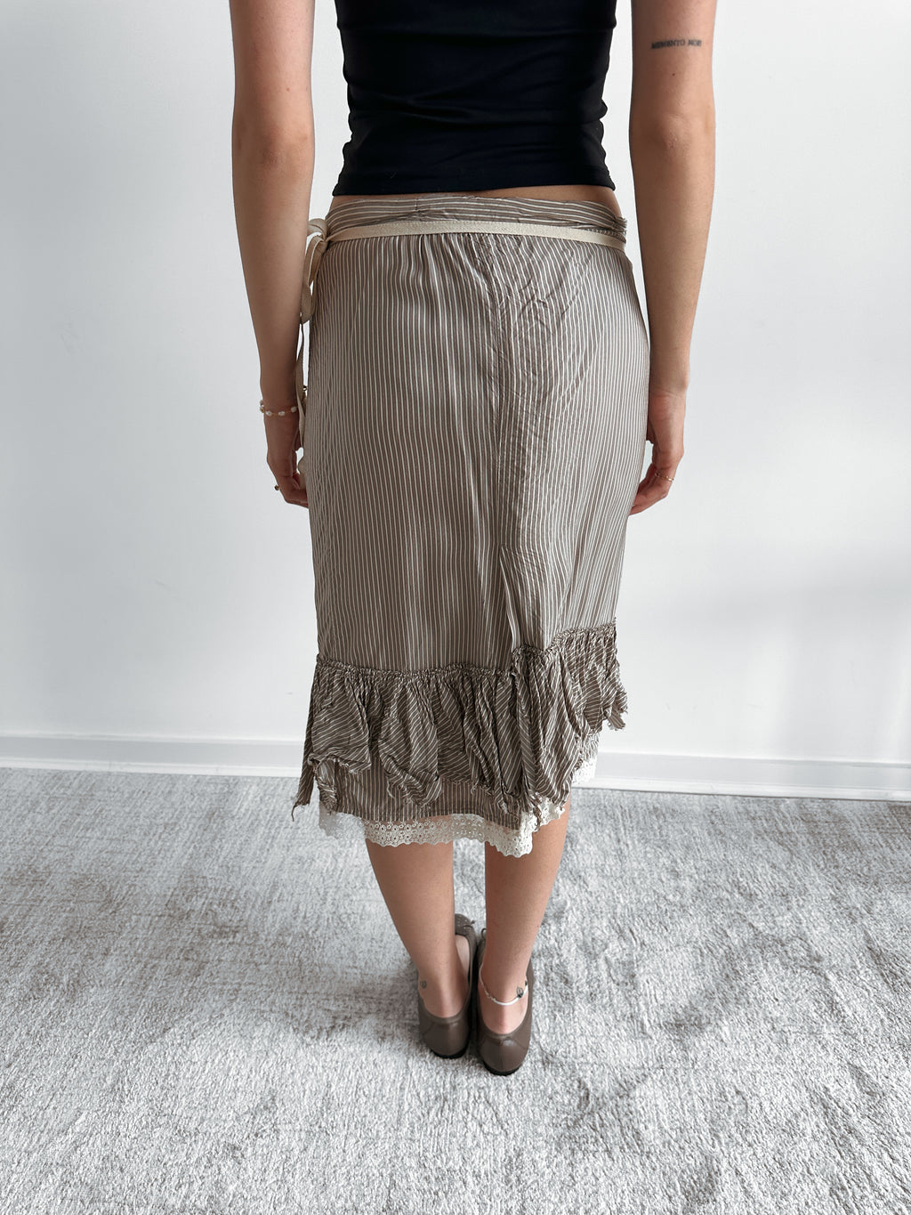 stripe wrap skirt / size s
