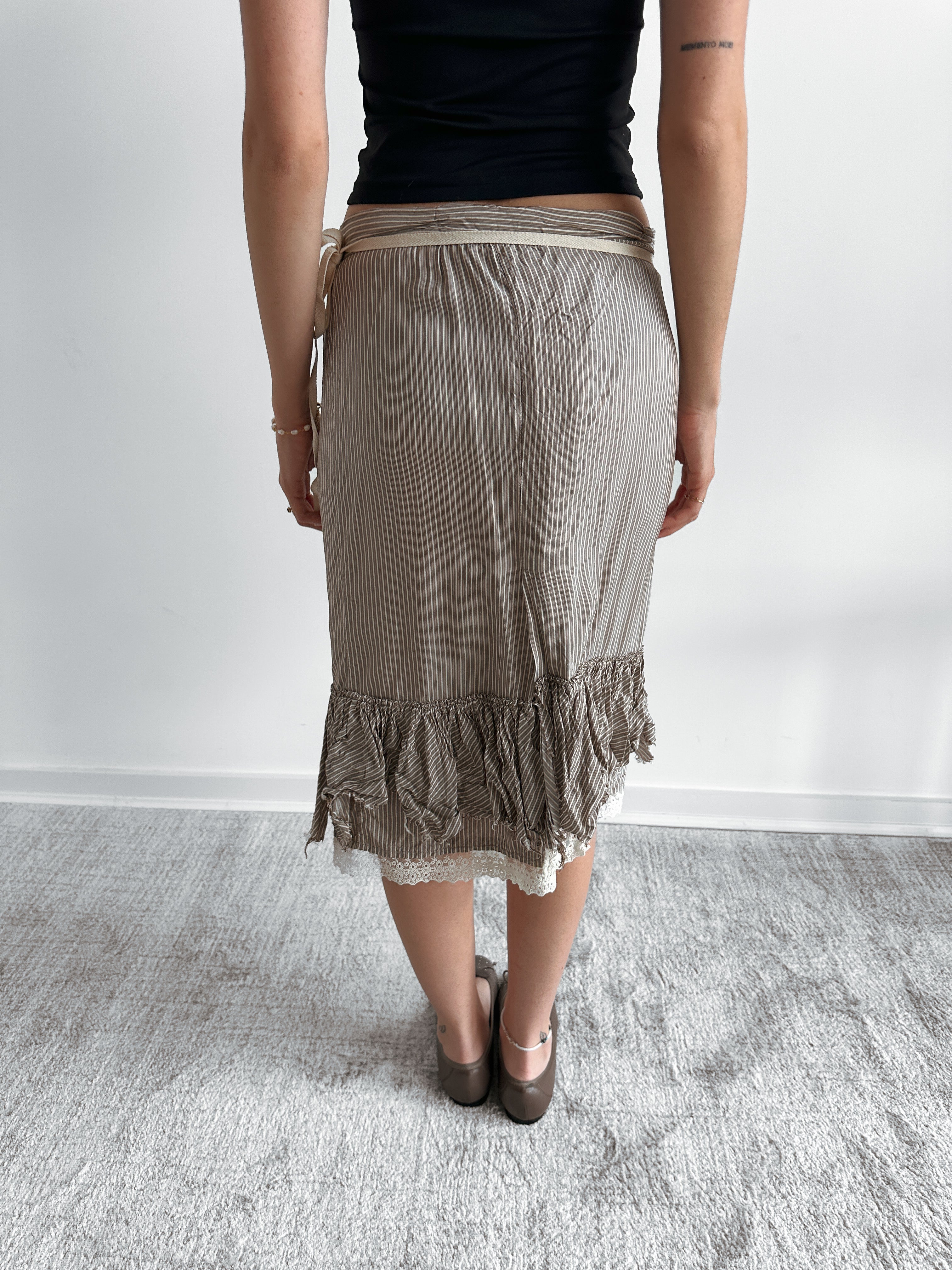 stripe wrap skirt / size s