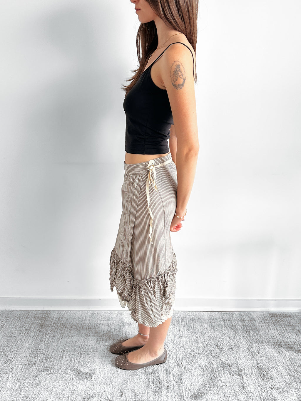 stripe wrap skirt / size s