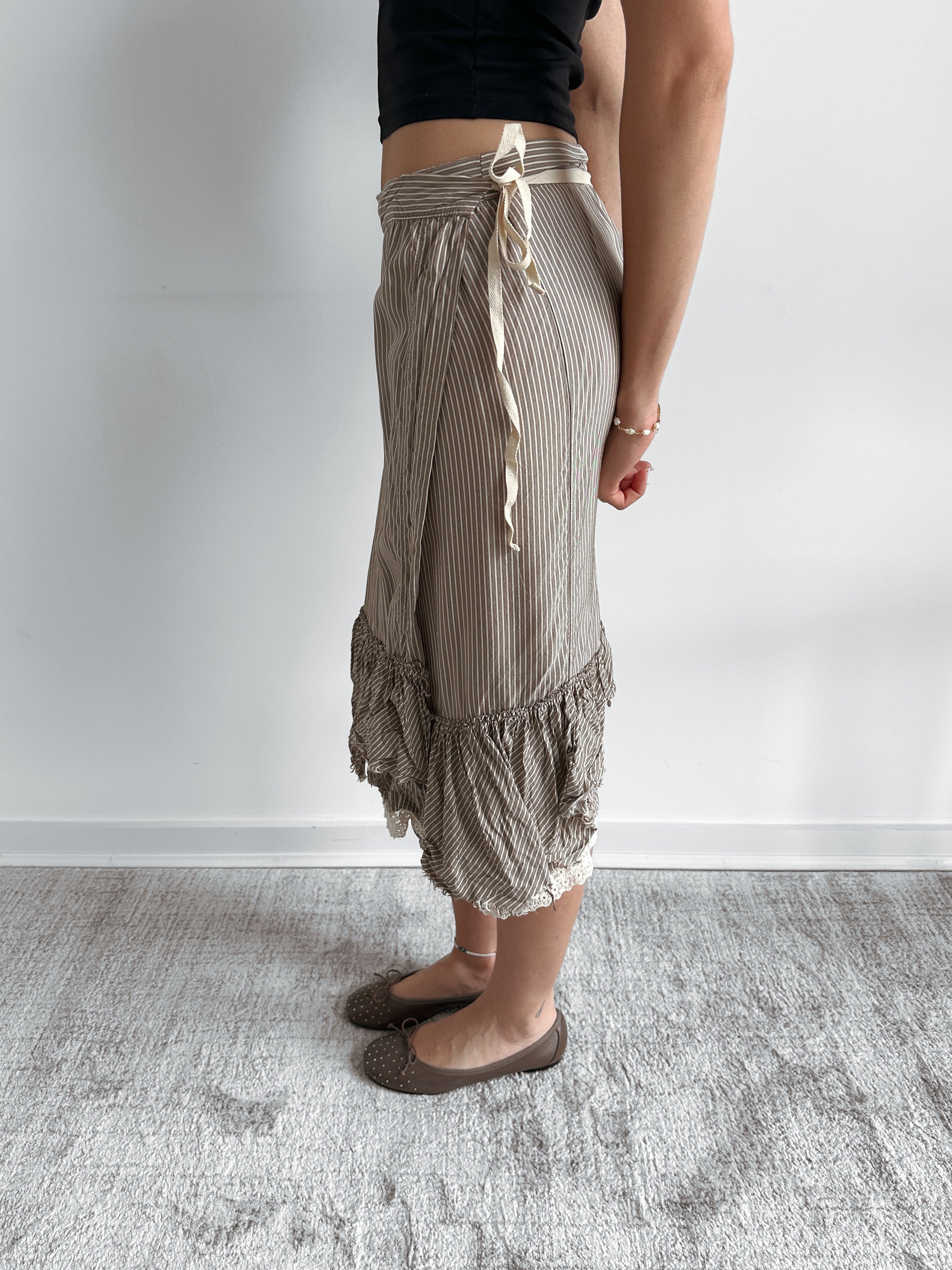 stripe wrap skirt / size s