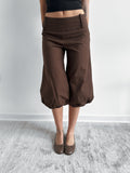 brown balloon capris / size xs