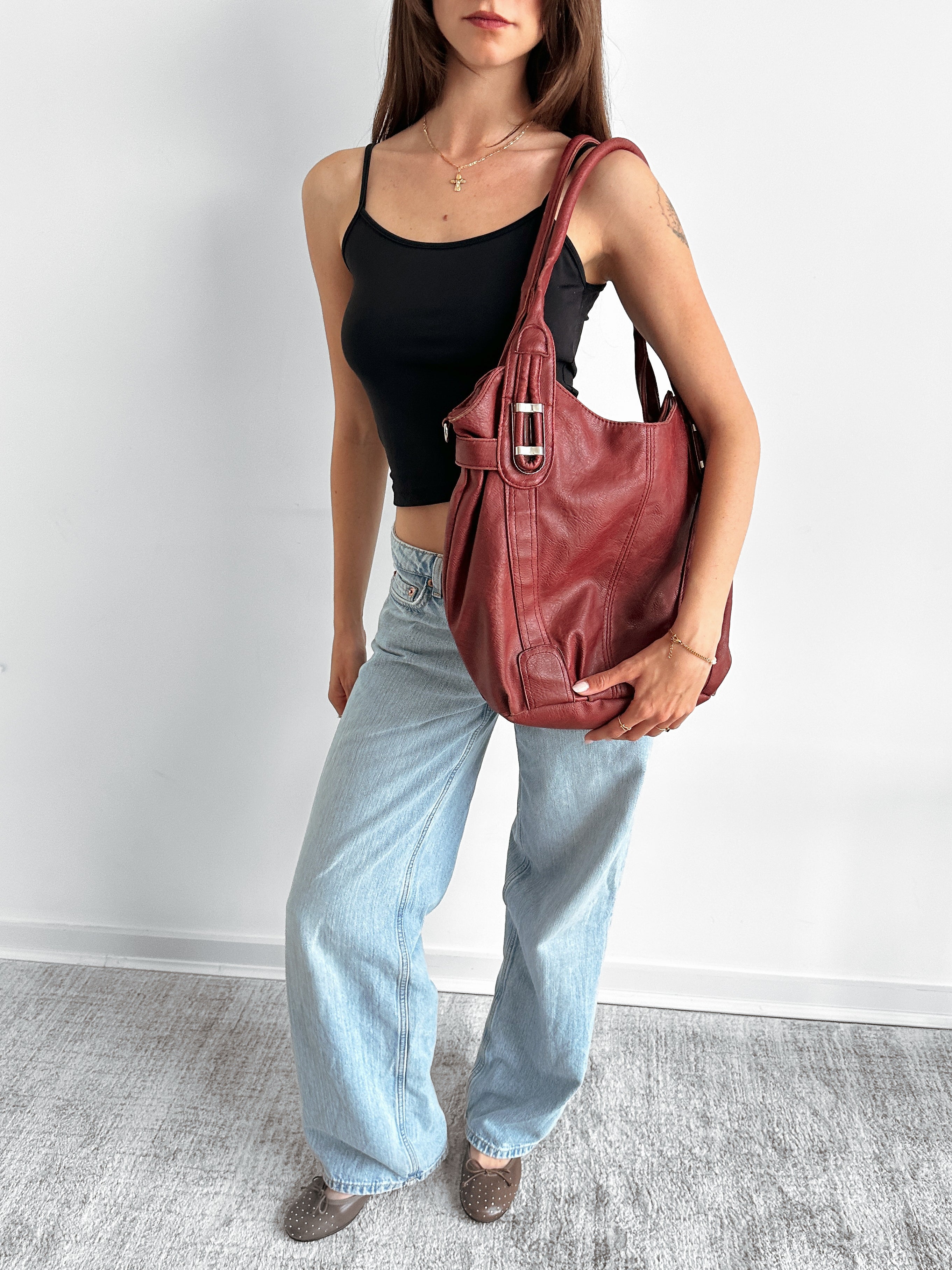 red leather bag / one size