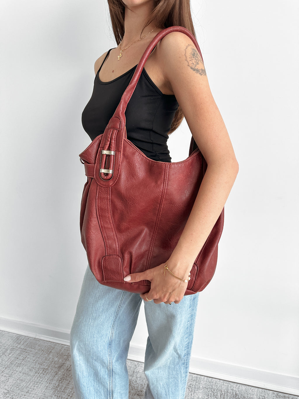 red leather bag / one size