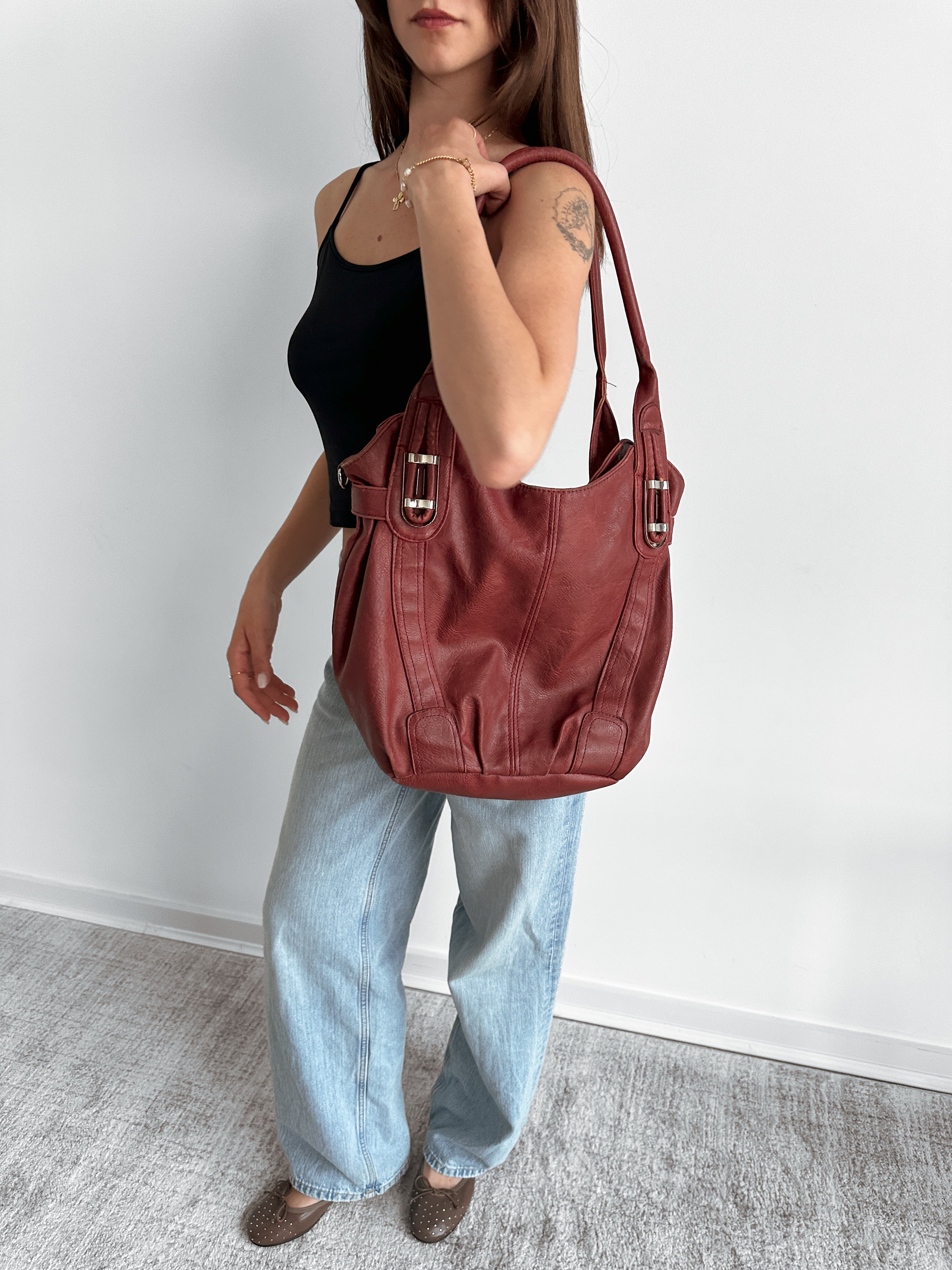 red leather bag / one size