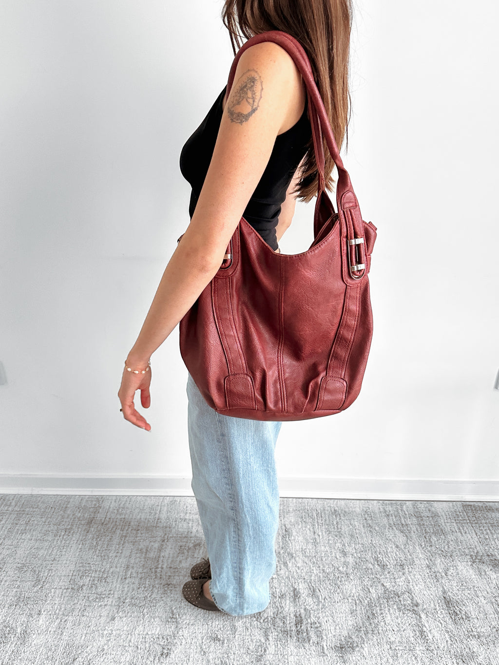 red leather bag / one size