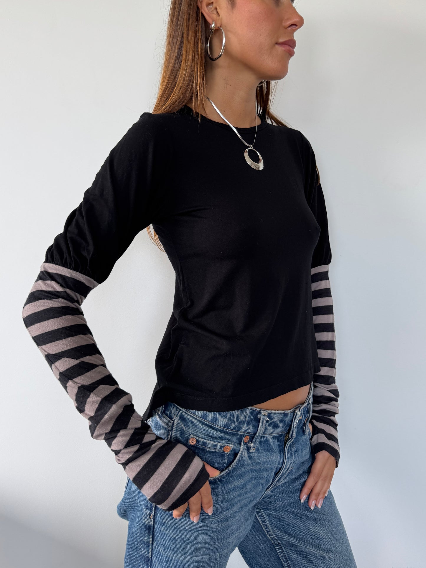 COP COPINE Layered Stripe Top - Size S