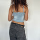 Denim Hook Eye Top · Size XS