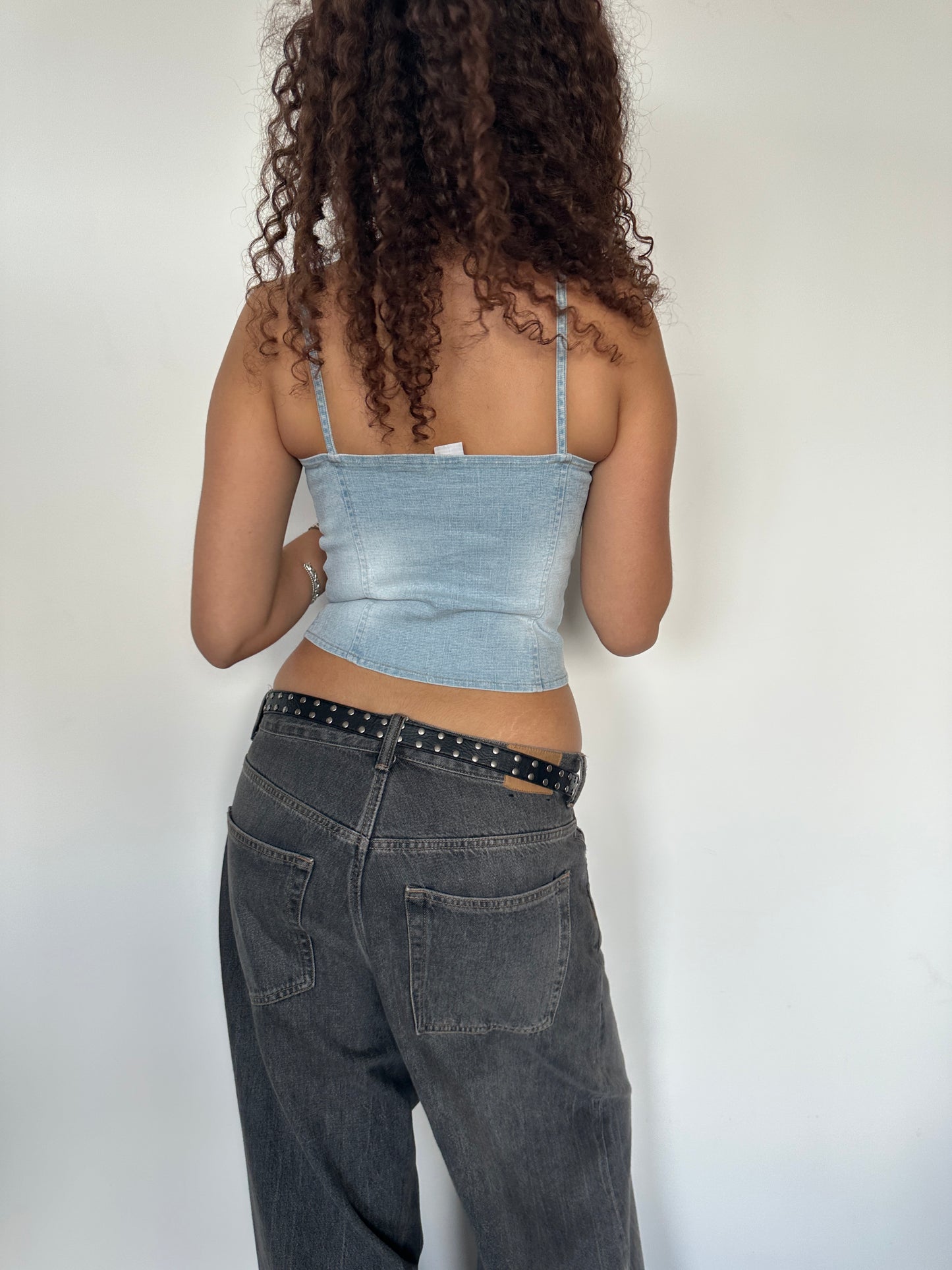 Denim Hook Eye Top · Size XS