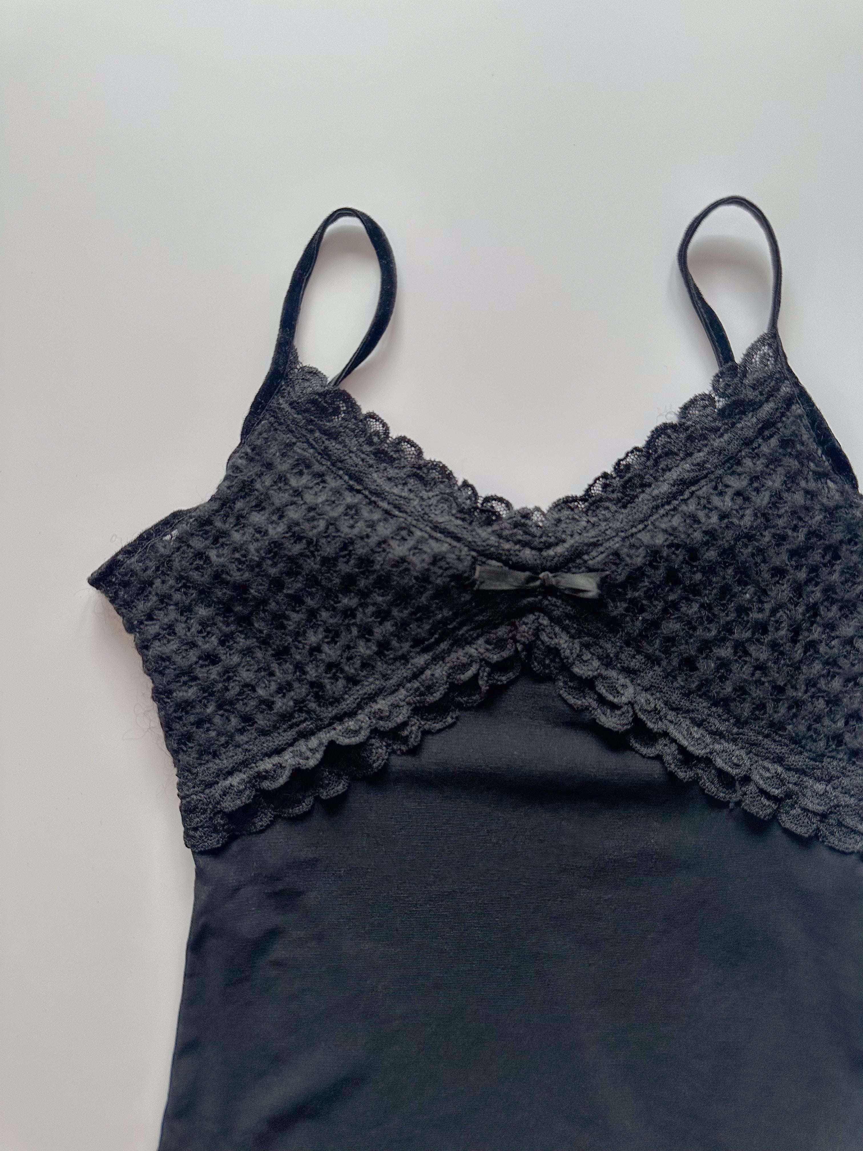 bi-material mesh cami top / size small