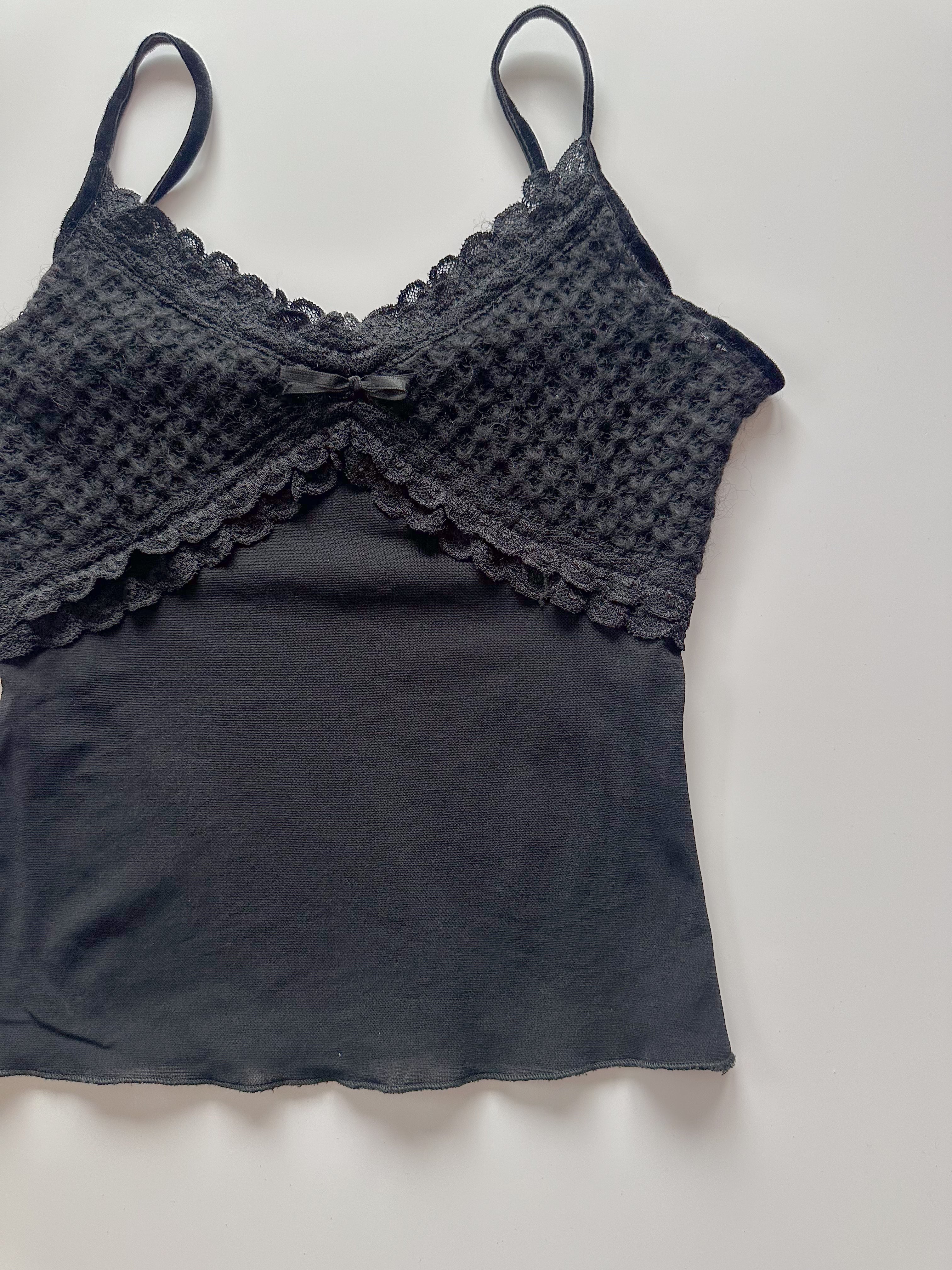 bi-material mesh cami top / size small