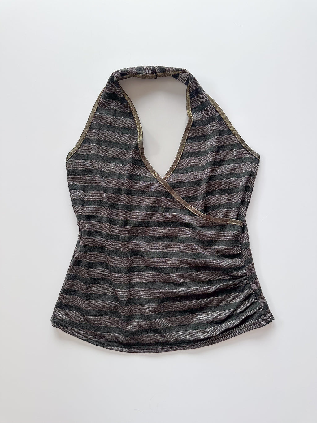 stripe halter neck top top / size small
