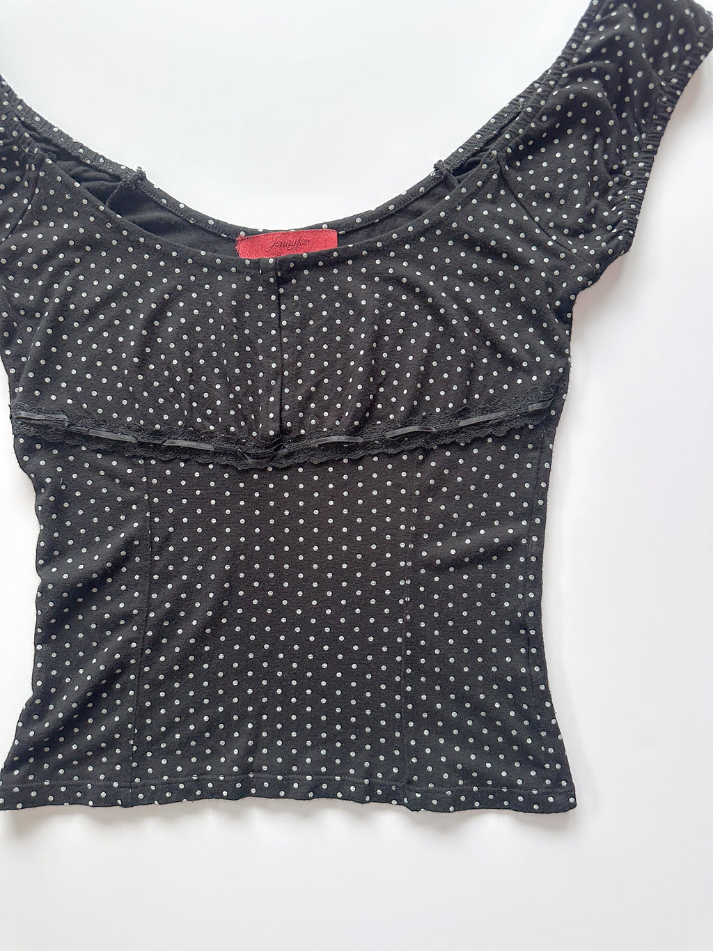 polka dot milkmaid top / size small-medium