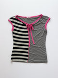 stripe tee / size small-medium