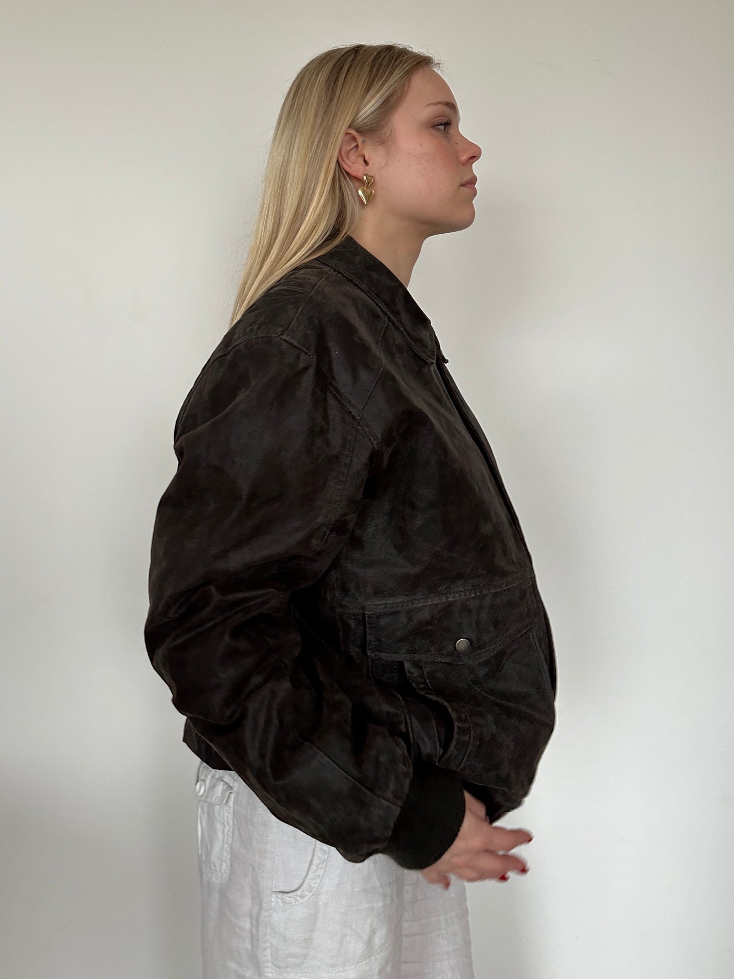 Leather Bomber Jacket ⋆ Size L/XL