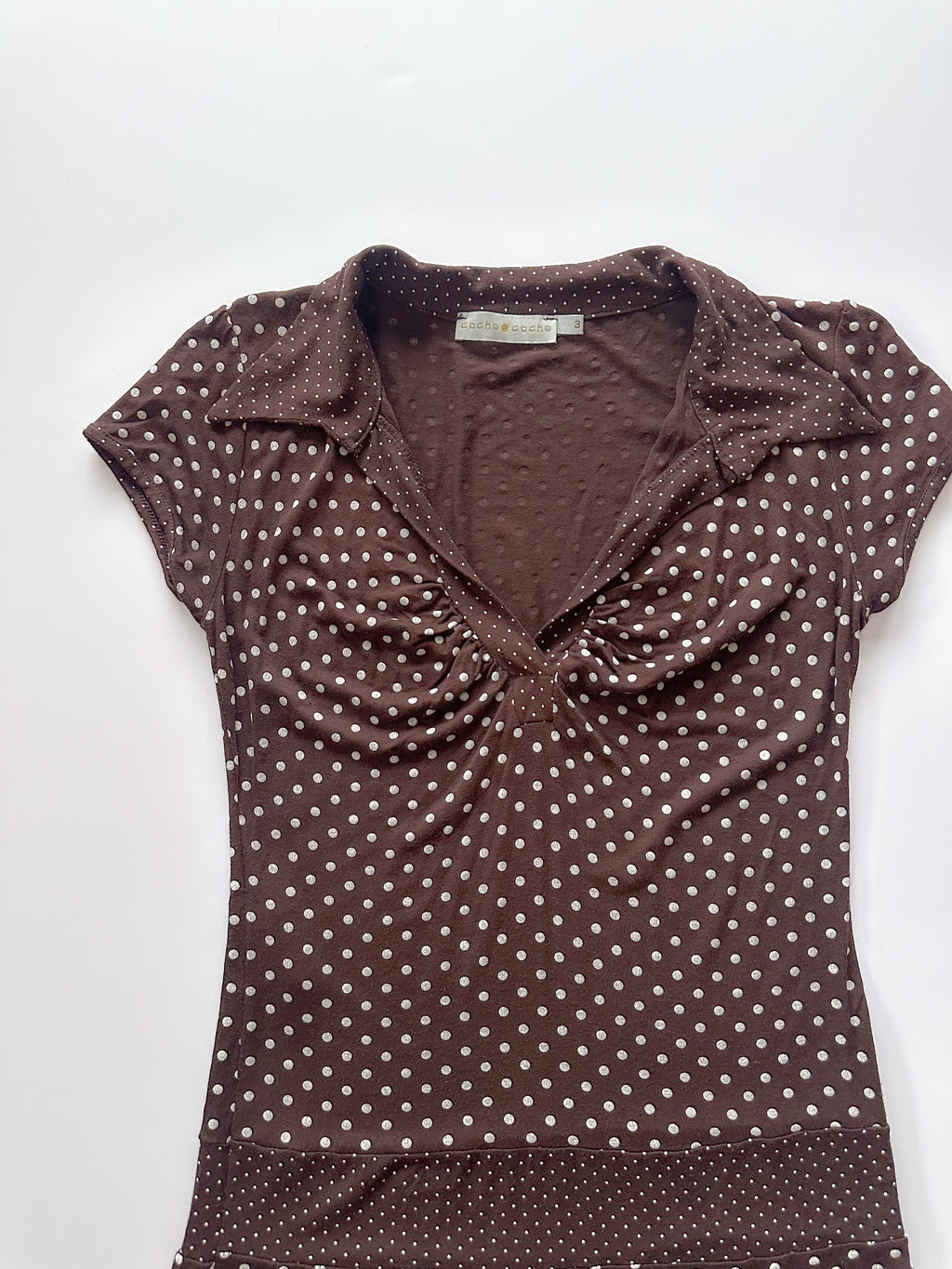 polka dot tunic top / size medium