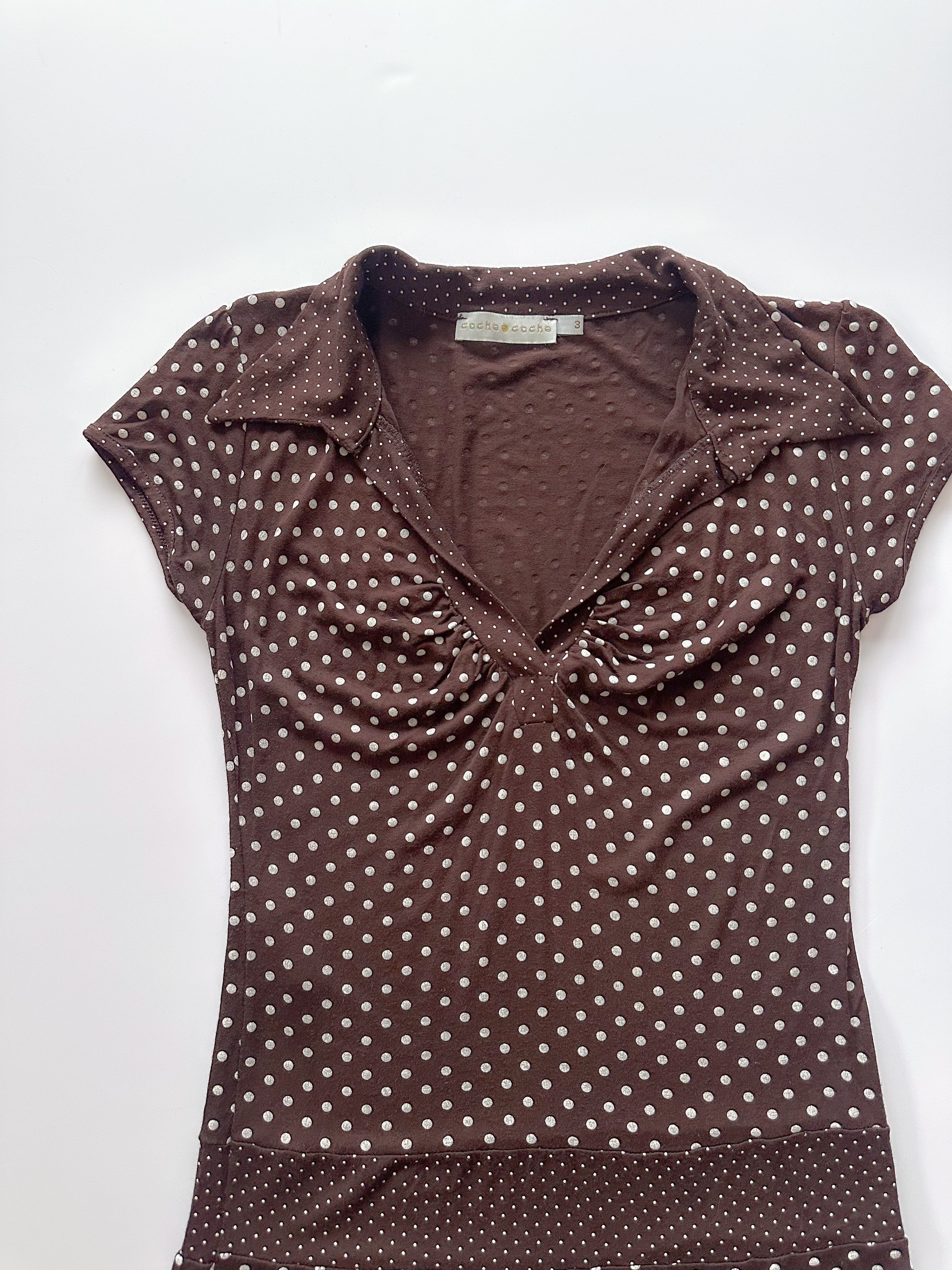 polka dot tunic top / size medium