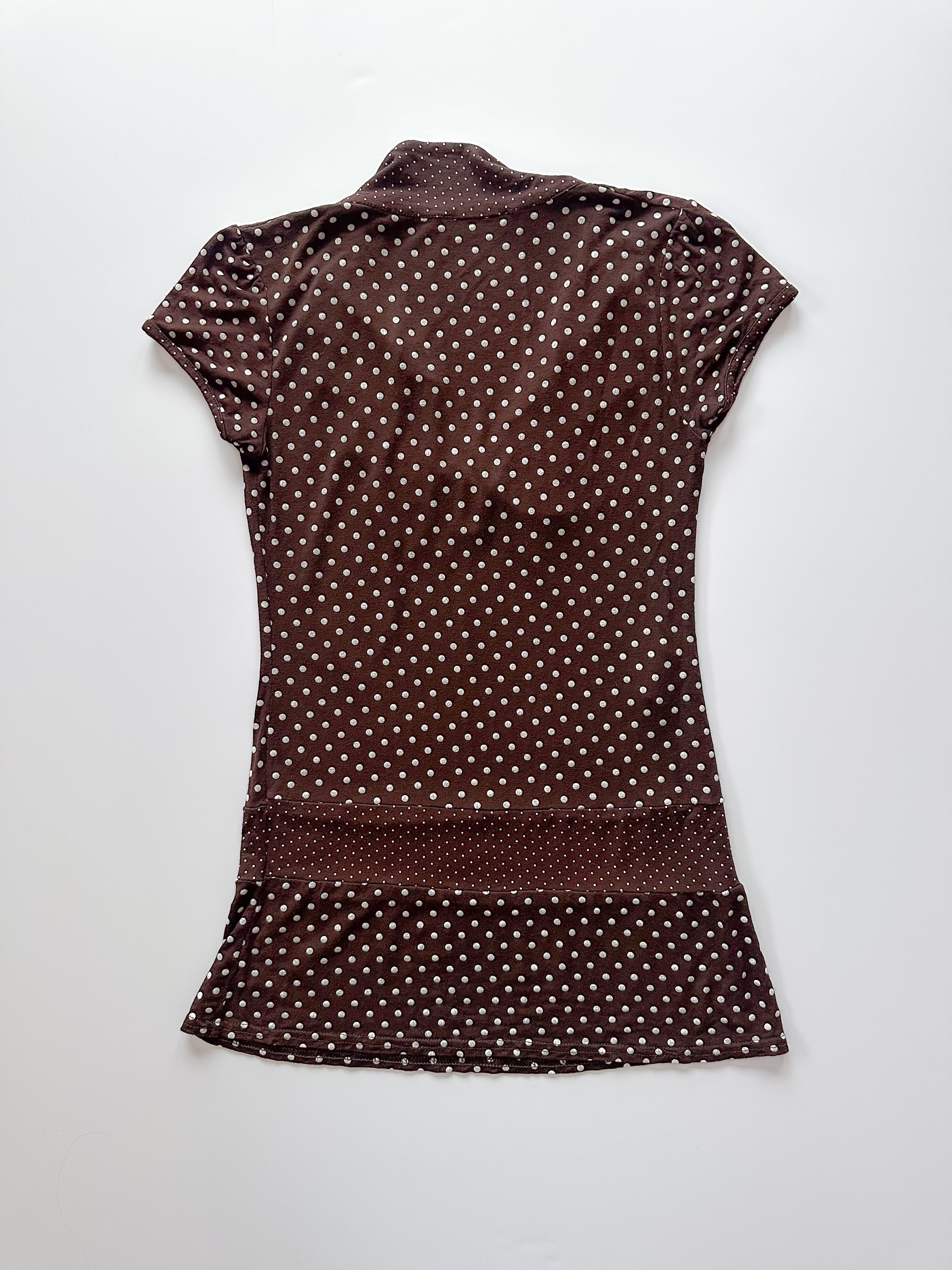 polka dot tunic top / size medium