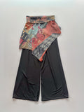 wide leg pants with layered skirt / size small-medium