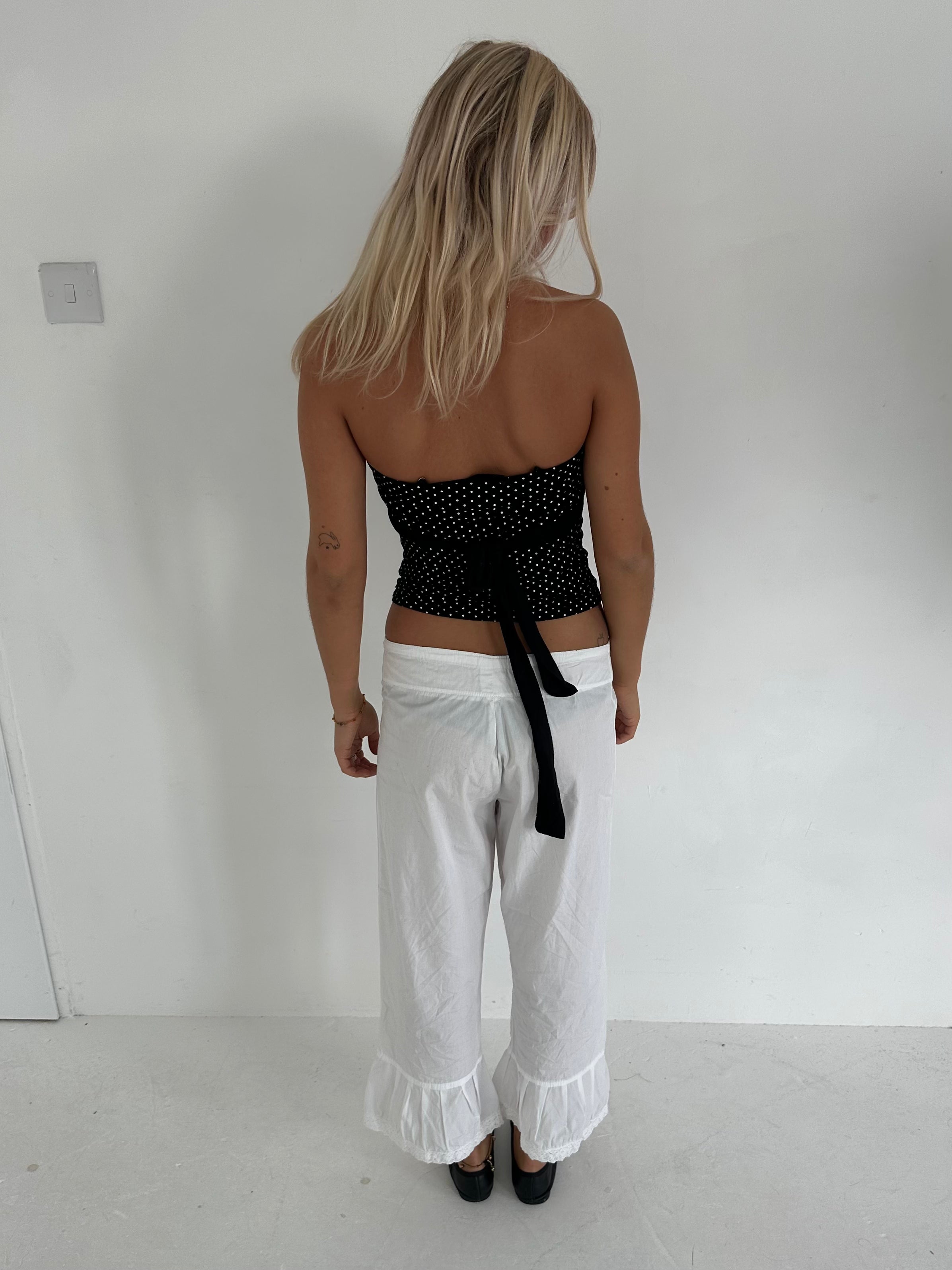 polka dot tube top — size xs/s
