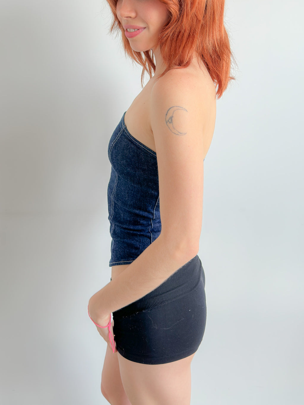 denim tube top / size xs
