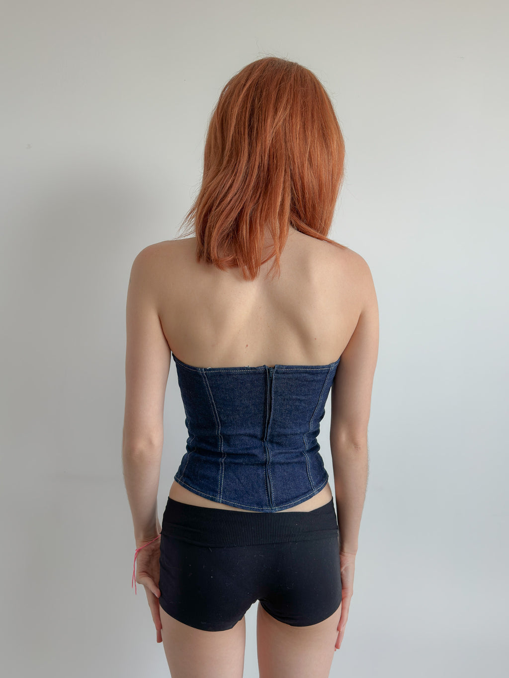 denim tube top / size xs