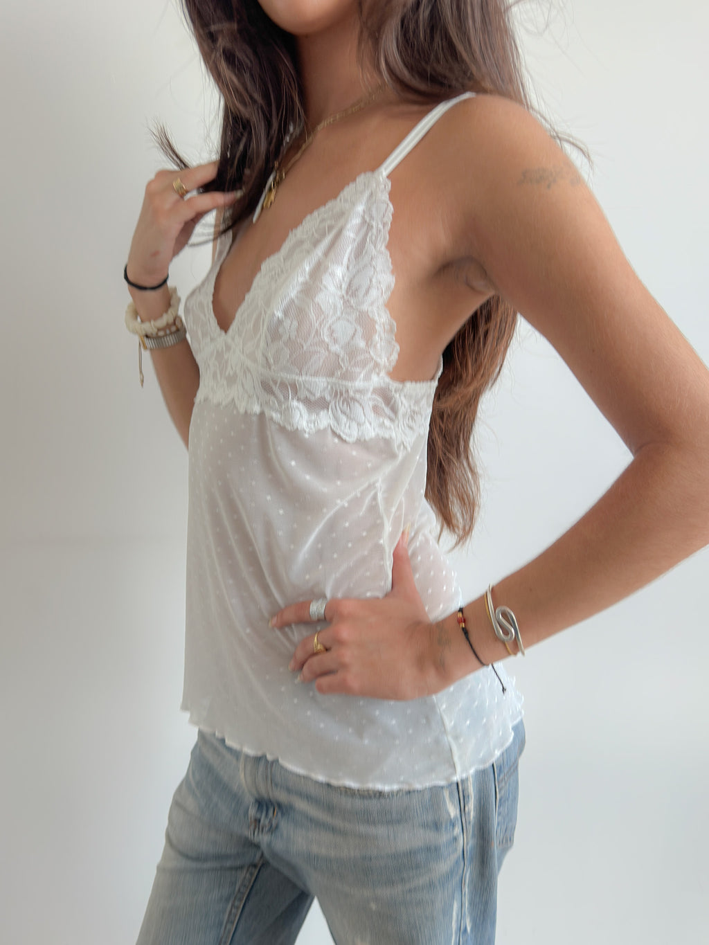 mesh cami top / size s-m